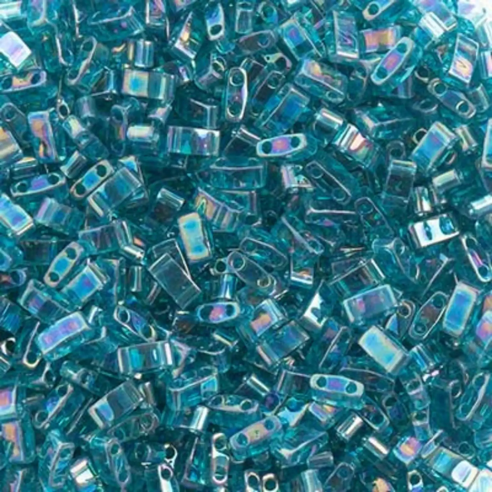 Miyuki Half Tila Beads, HTL-2458, Turquoise Green Transparent AB Luster 5g