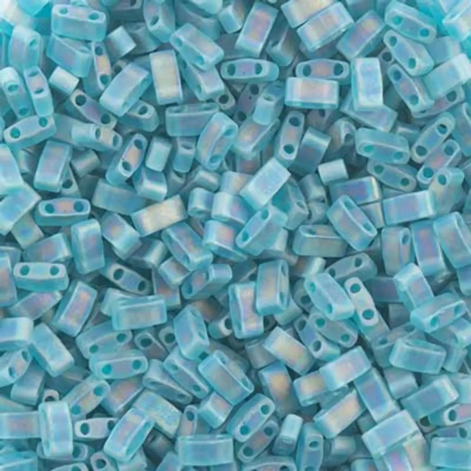 Miyuki Half Tila Beads, HTL-2405FR, Turquoise Green Transparent Matte AB 5g