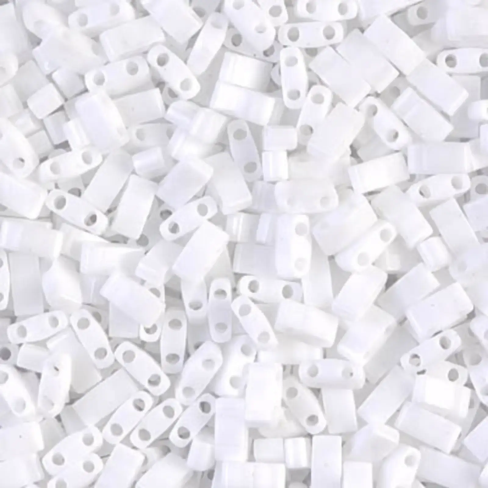 Miyuki Half Tila Beads, HTL-402F, White Matte 5g