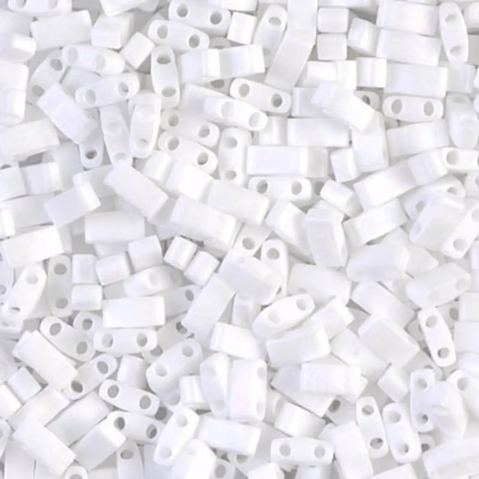 Miyuki Half Tila Beads, HTL-402FR, White Matte AB 5g