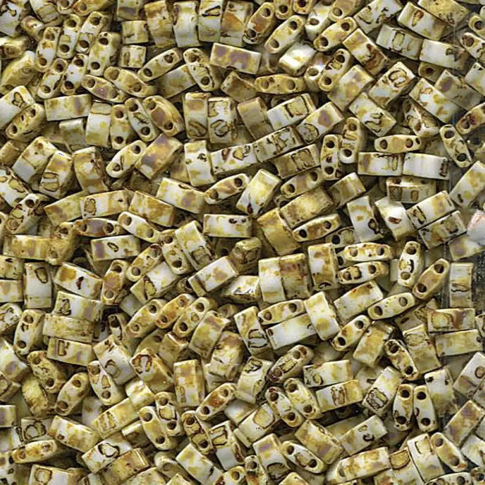 Miyuki Half Tila Beads, HTL-4512 Yellow Picasso 5g