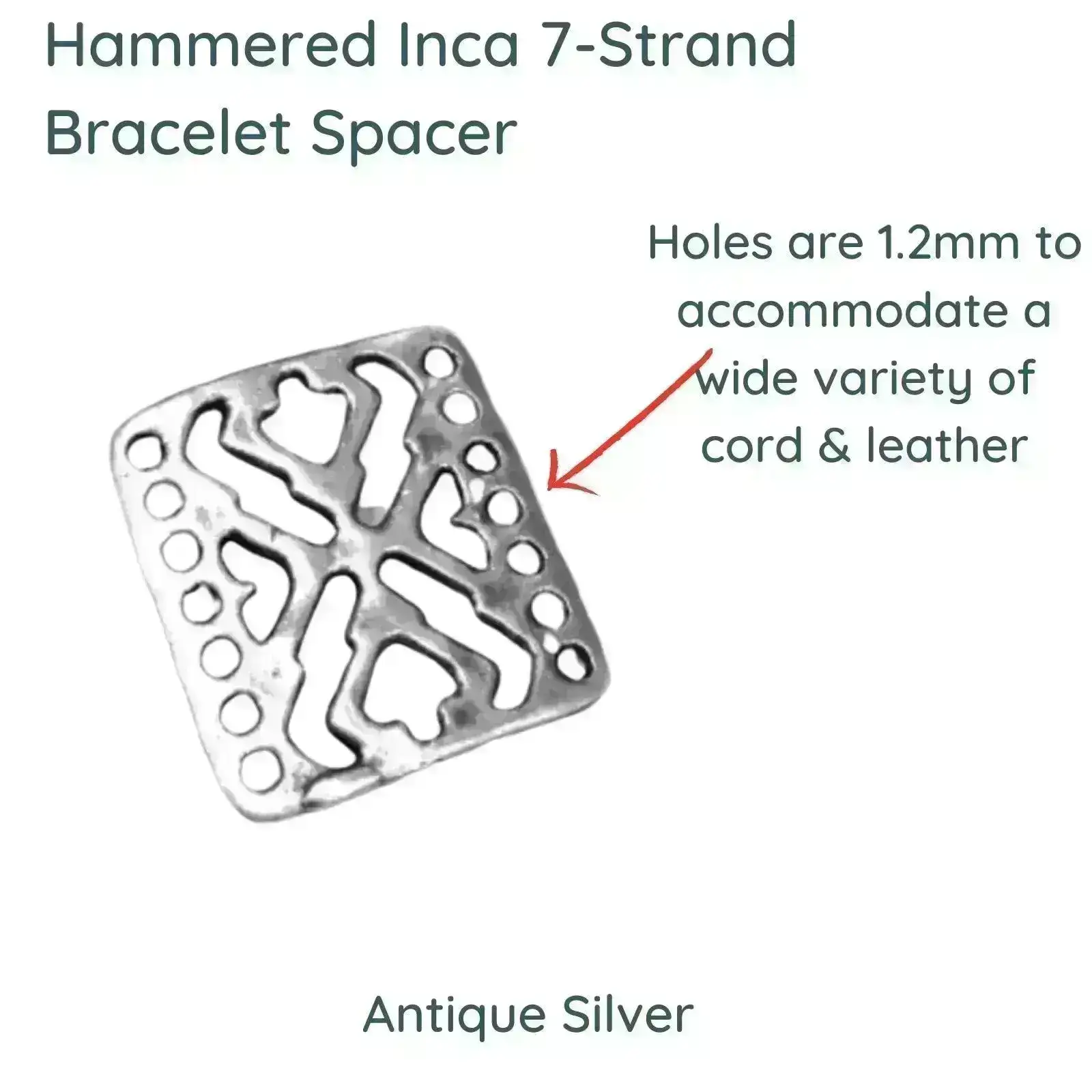 Inca, Hammered 7-Strand Bracelet Connectors, 2 Finishes - Image 2