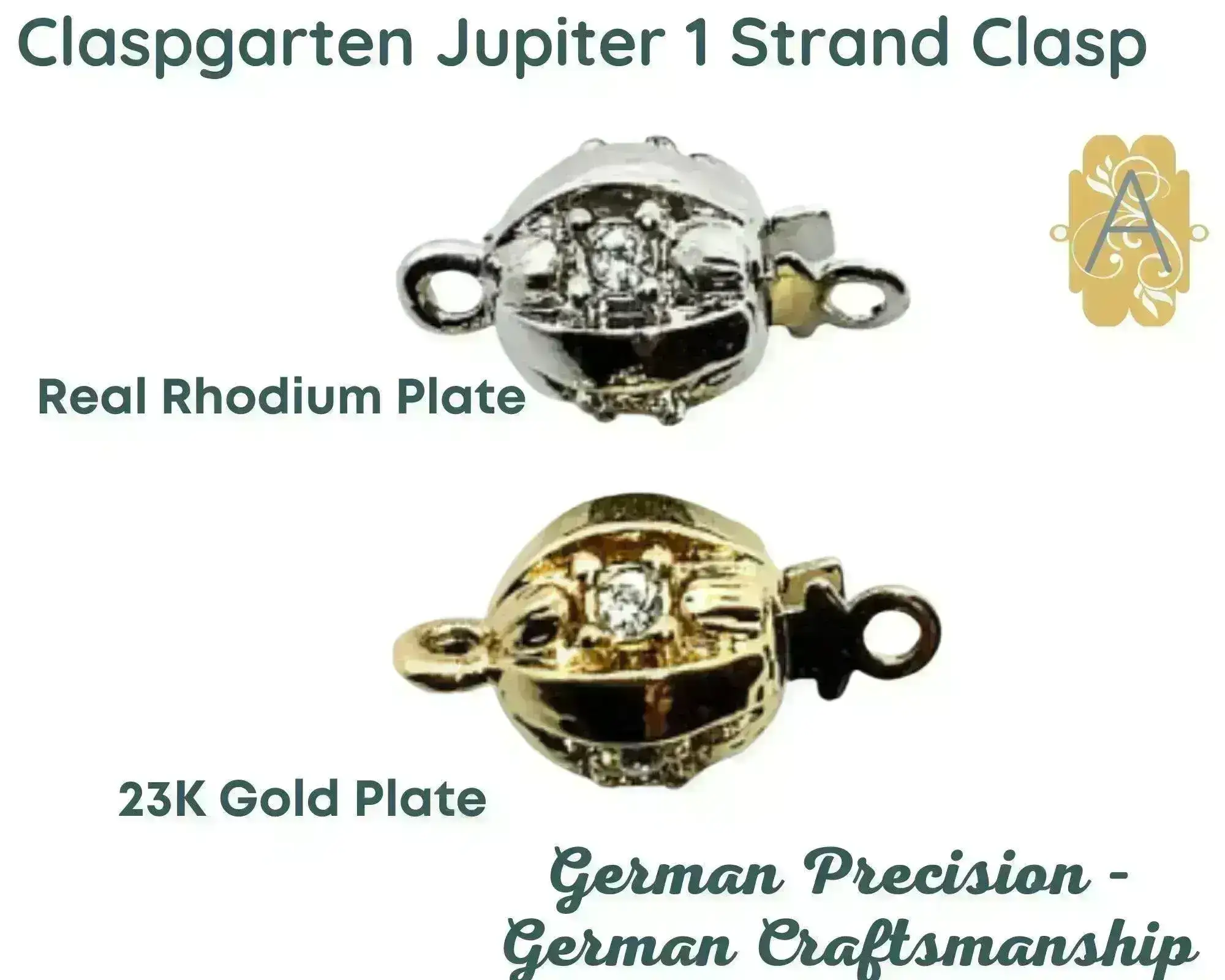 Claspgarten Jupiter, 1-Strand Box Clasp, 2 Finishes