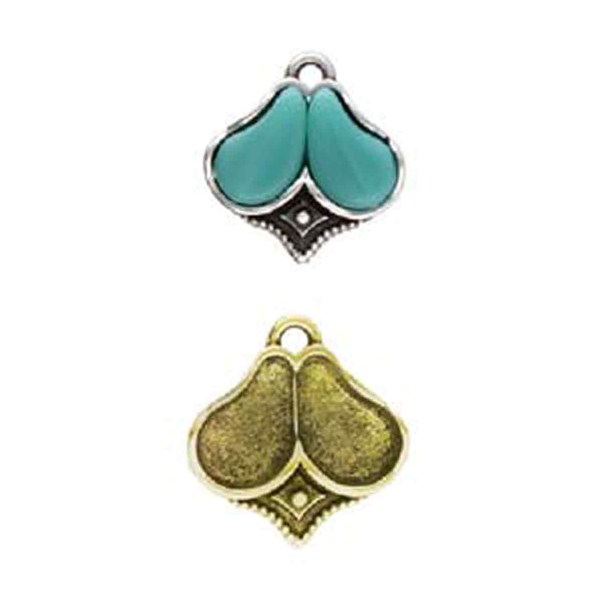 Cymbal Kanala Paisley Charm or Pendant Setting, 2 Pcs. - Image 4