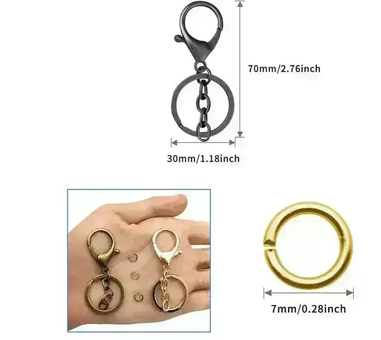 Keychain with Lobster Clasp and Chain - Image 3
