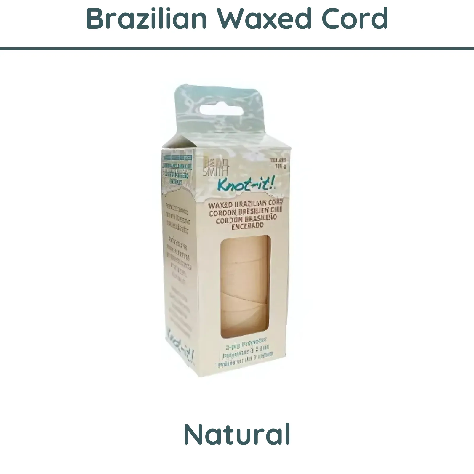 Knot-It®, Waxed Brazilian Cord, 144 Meter Spools, White or Natural - Image 5
