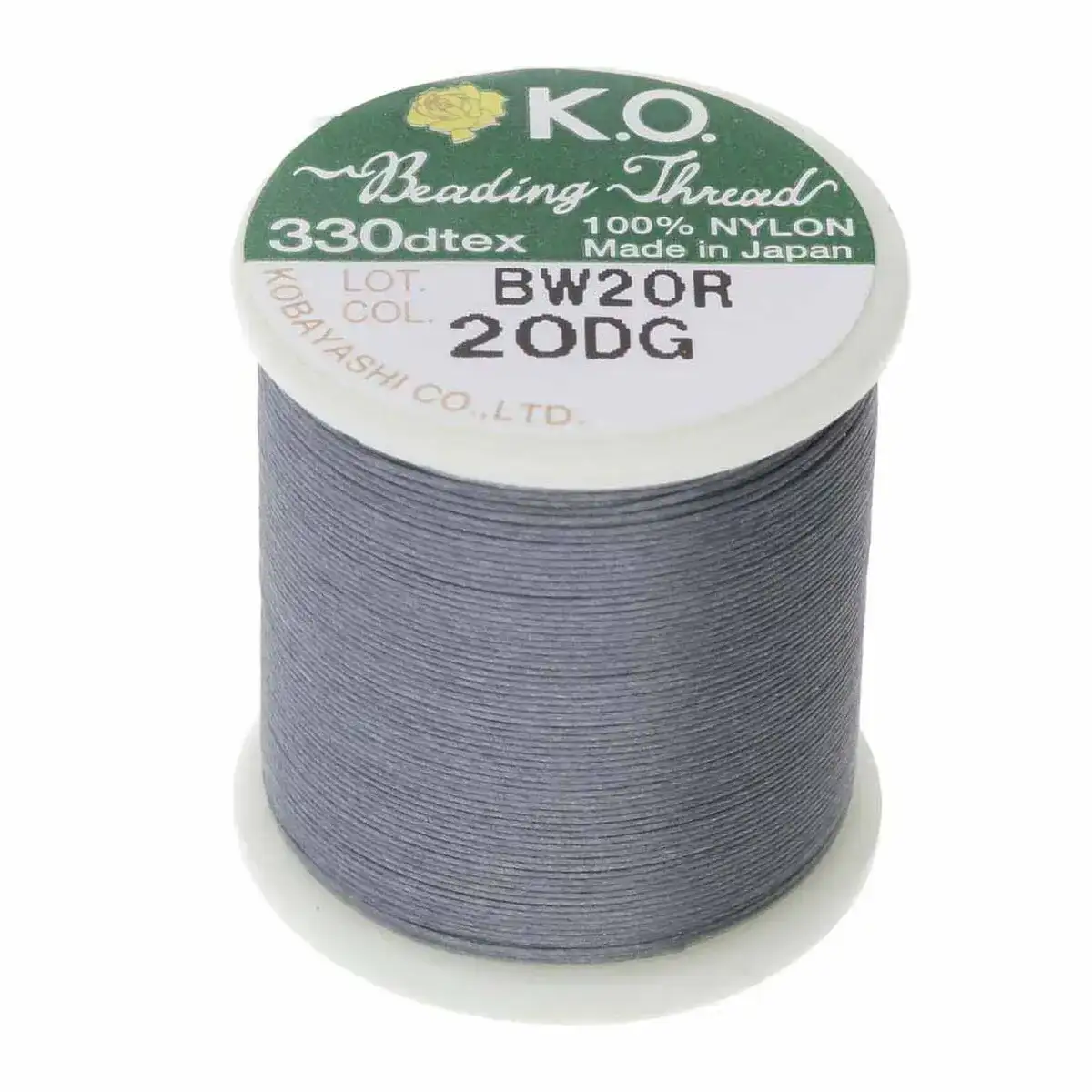 KO Beading Thread, 55 Yards, Dark Grey