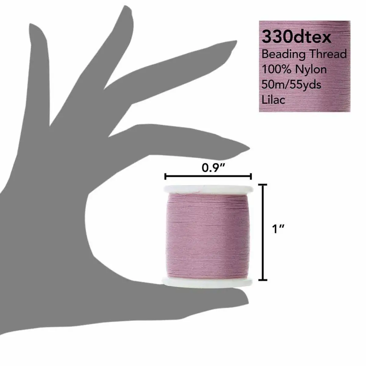 KO Beading Thread, 55 Yards, Lilac - Image 2