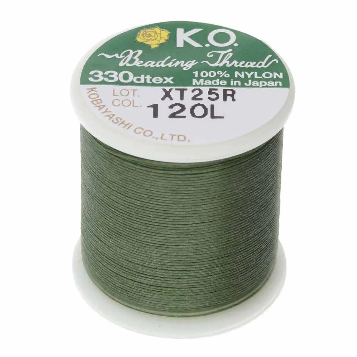 KO Beading Thread, 55 Yards, Dark Olive