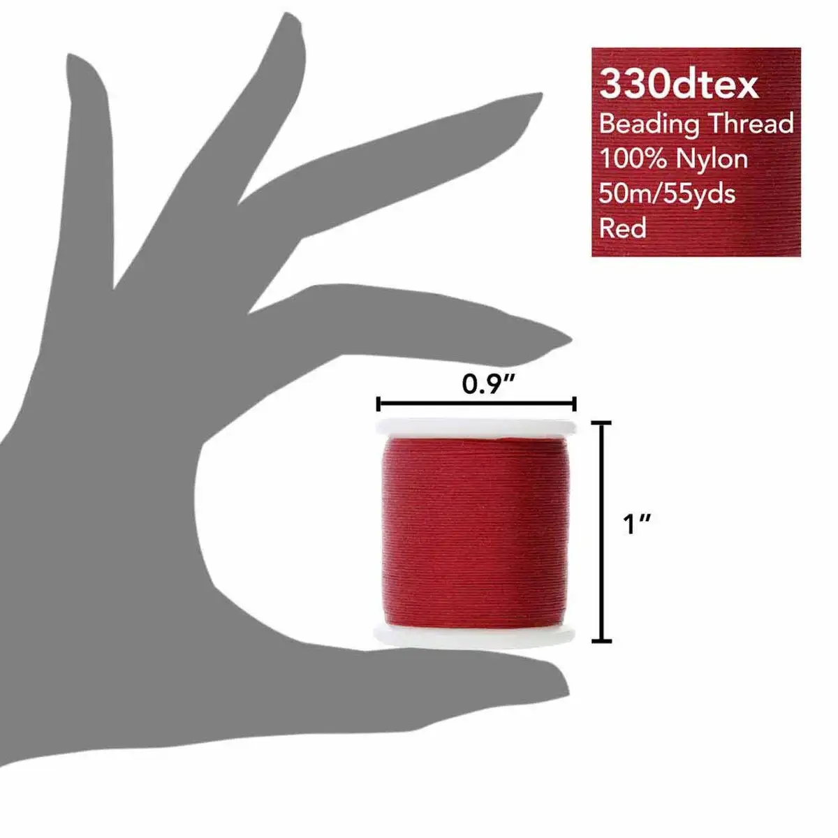 KO Beading Thread, 55 Yards, Rich Red - Image 2