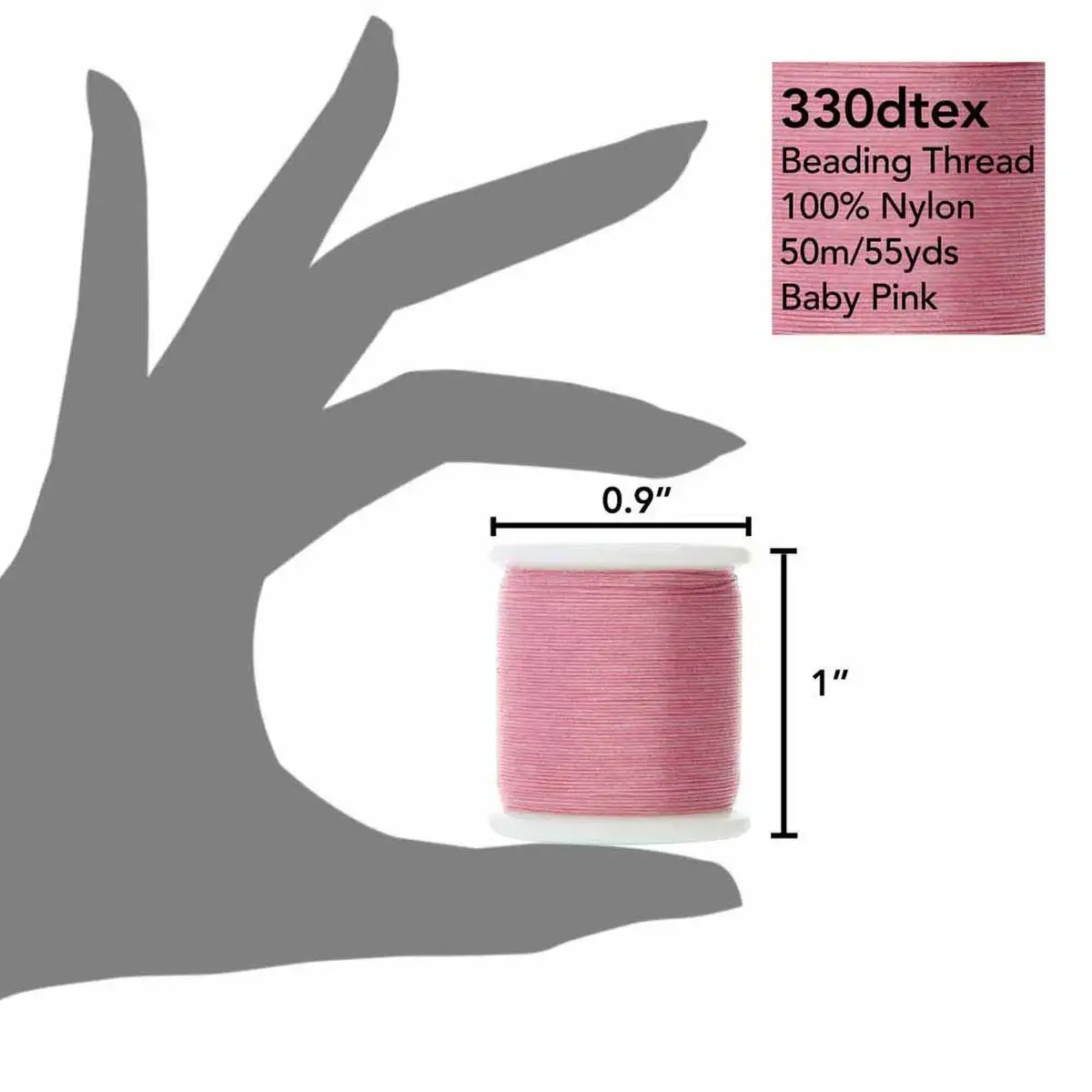 KO Beading Thread, 55 Yards, Rose - Image 2