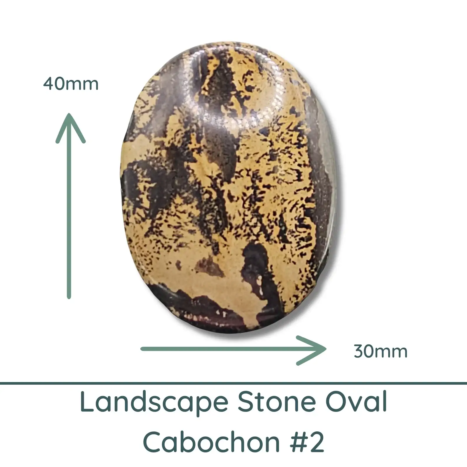 Landscape Stone Oval Cabochons, 40x30mm - Image 2