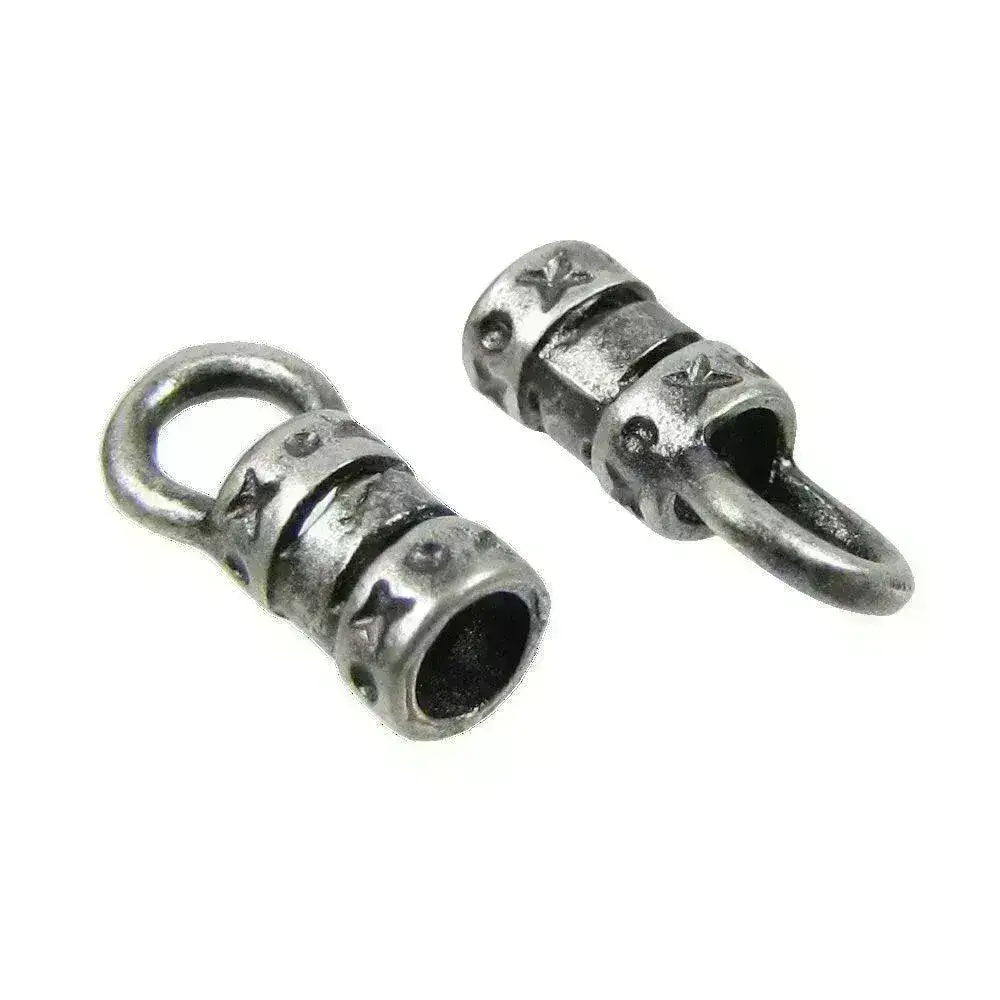 Leather or Cord Crimp Ends with Loop, 1, 1.5, 2 or 2.5mm, 6 Pcs. - Image 3