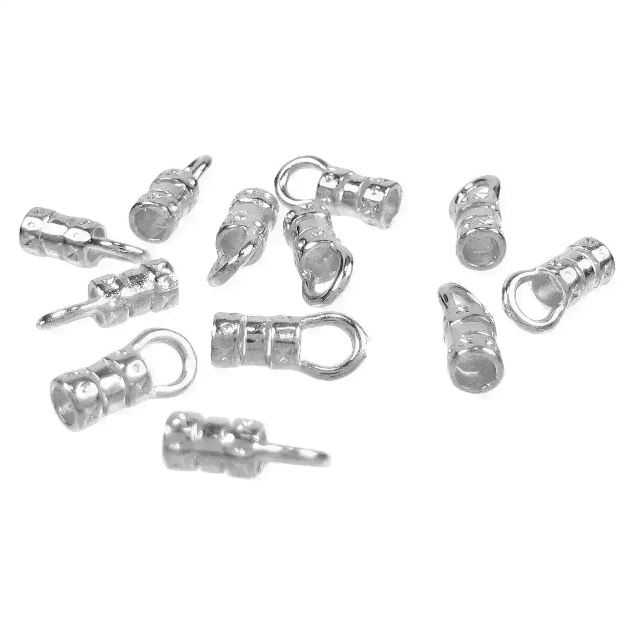 Leather or Cord Crimp Ends with Loop, 1, 1.5, 2 or 2.5mm, 6 Pcs. - Image 4