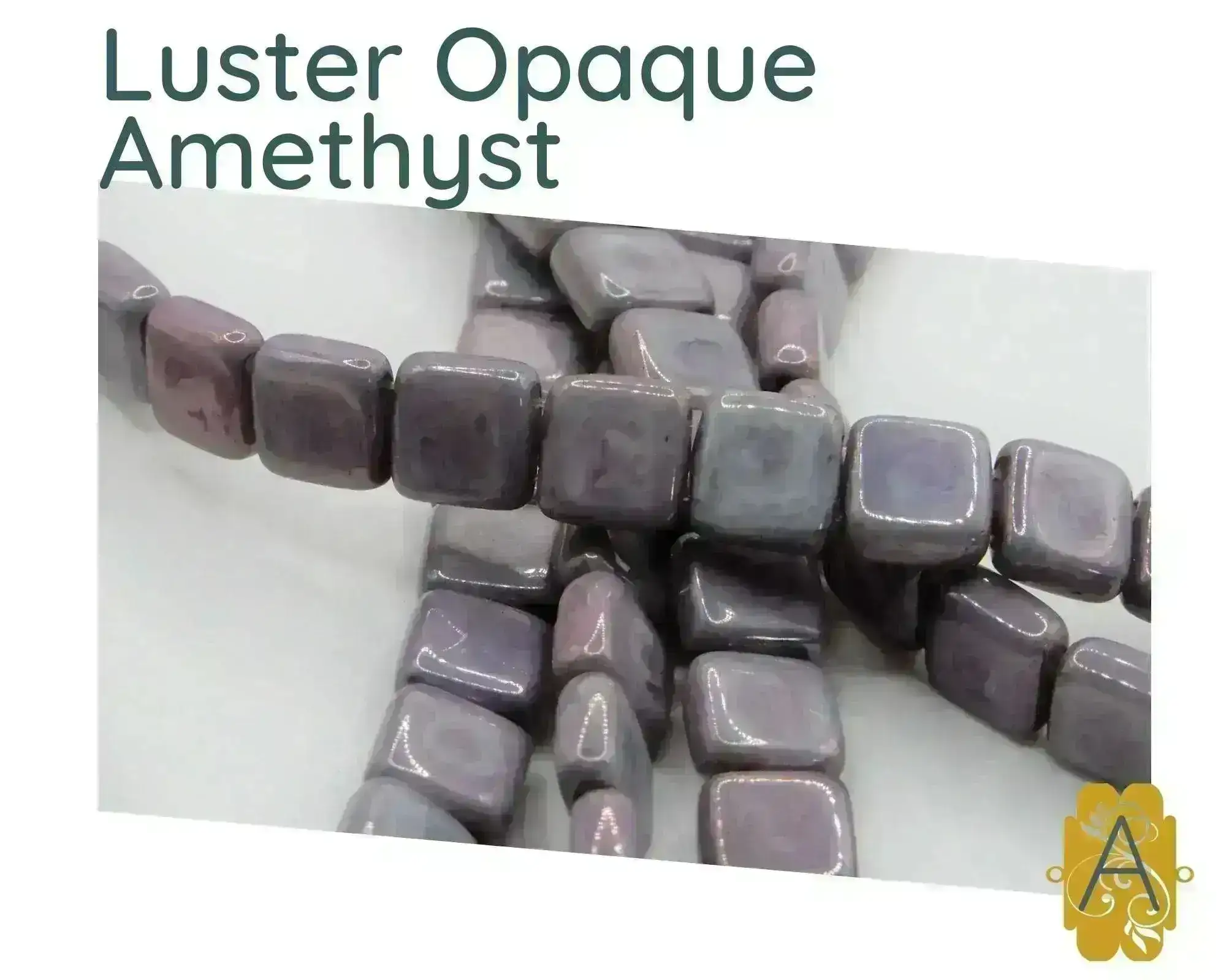 CzechMate 2-Hole Tile Beads, 6mm, Luster Opaque Collection, 5 Gorgeous Colors, 25 Beads - Image 2