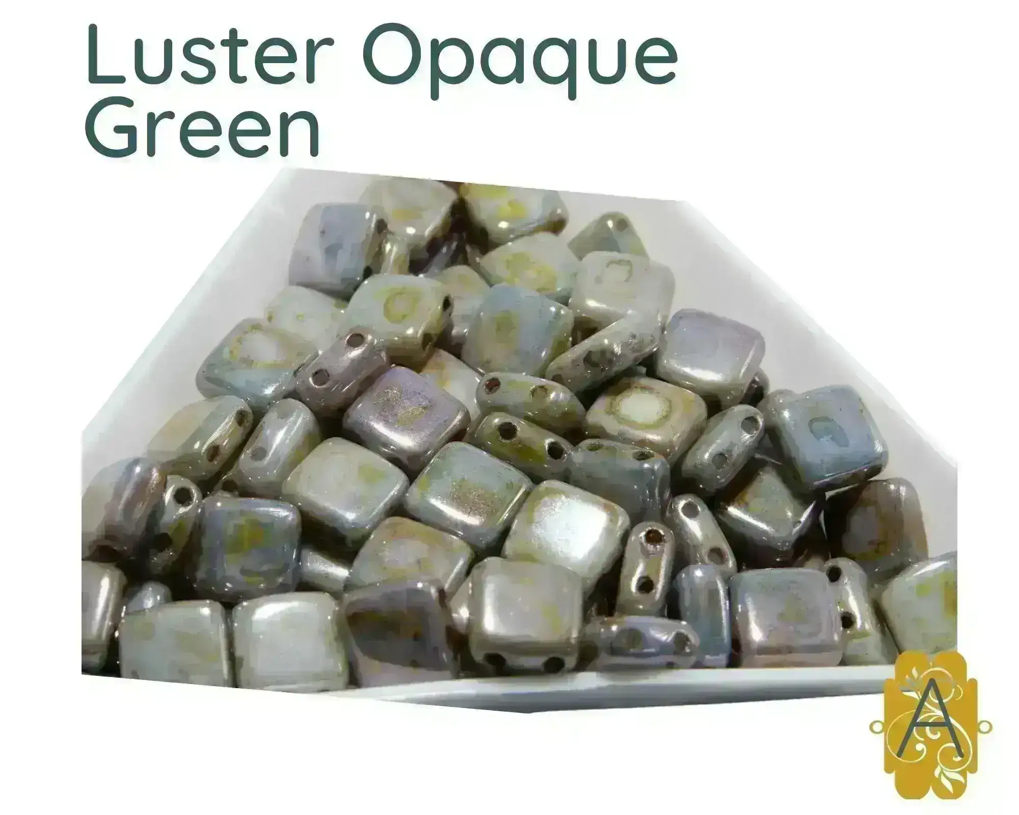 CzechMate 2-Hole Tile Beads, 6mm, Luster Opaque Collection, 5 Gorgeous Colors, 25 Beads - Image 3
