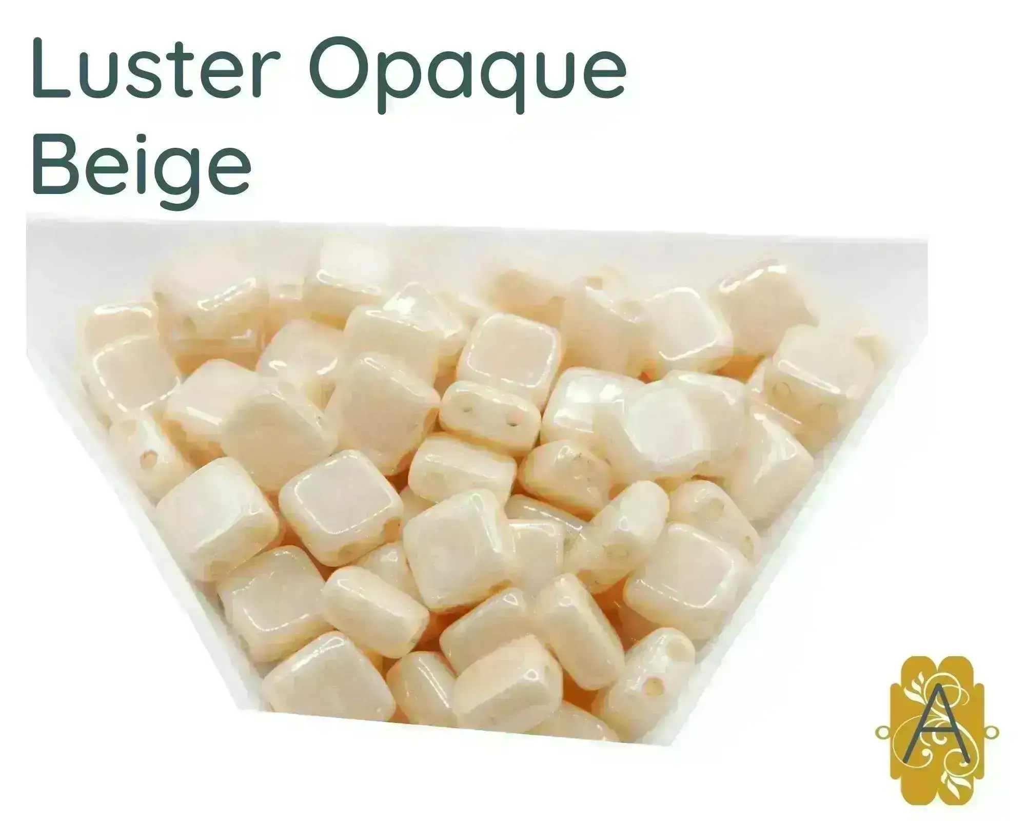 CzechMate 2-Hole Tile Beads, 6mm, Luster Opaque Collection, 5 Gorgeous Colors, 25 Beads - Image 5