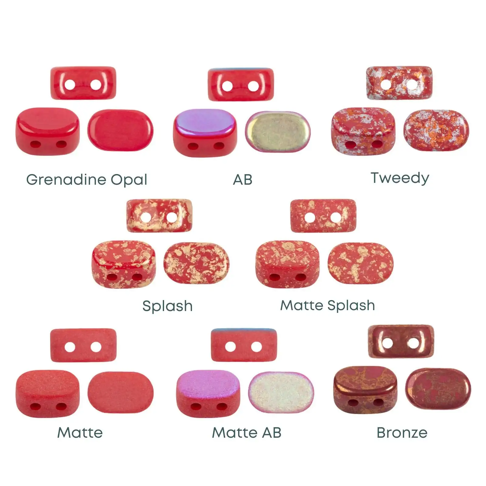 Lipsi Beads par Puca, Grenadine Opal, 5g & 20g