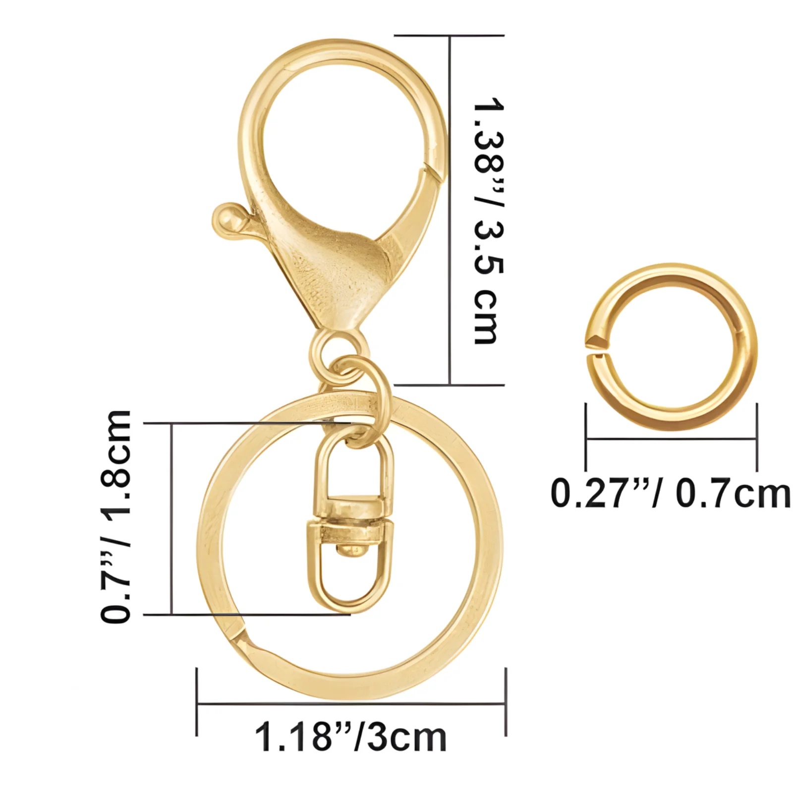 Lobster Keychain Clasp with Trigger Swivel & Ring - Image 5