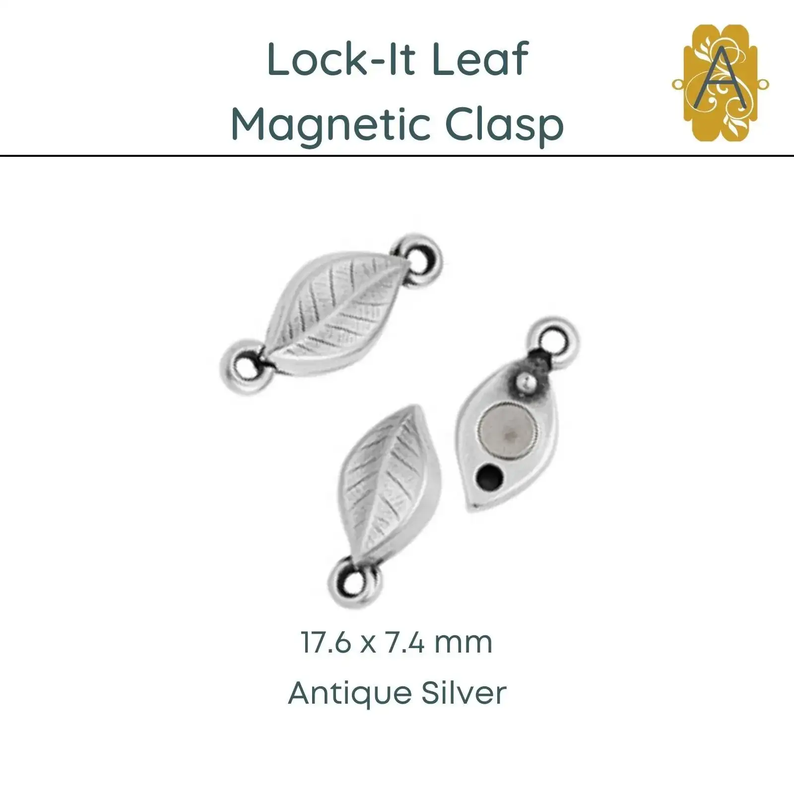 Lock-It®, 1-Strand Magnetic Leaf Clasp, 2 Finishes - Image 4