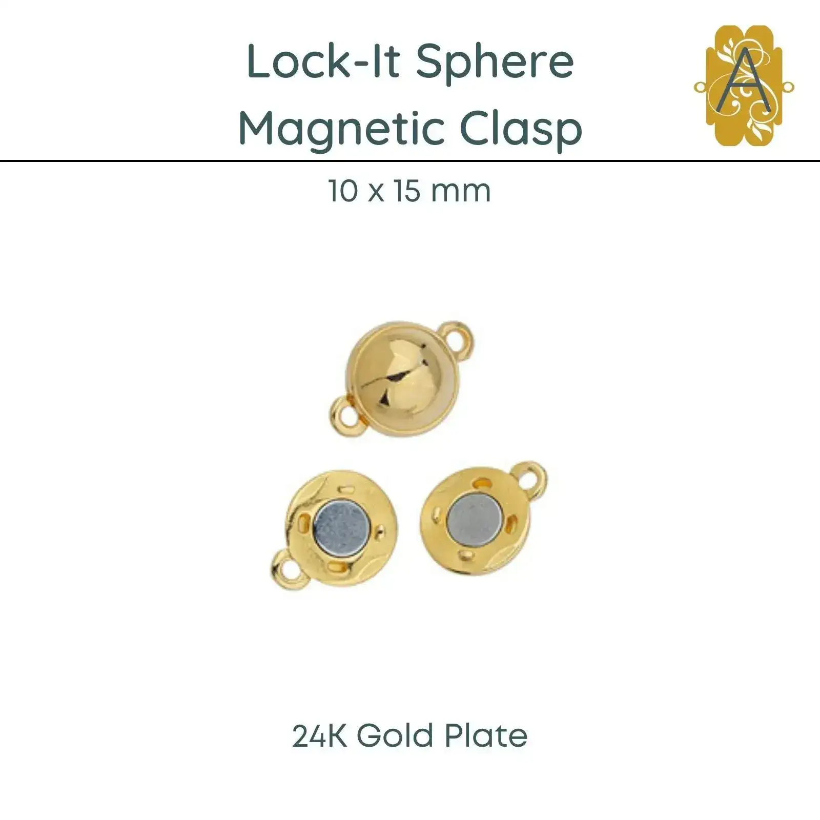Lock-It®, Sphere Magnetic Clasp, 10mm, 1-Strand - Image 3