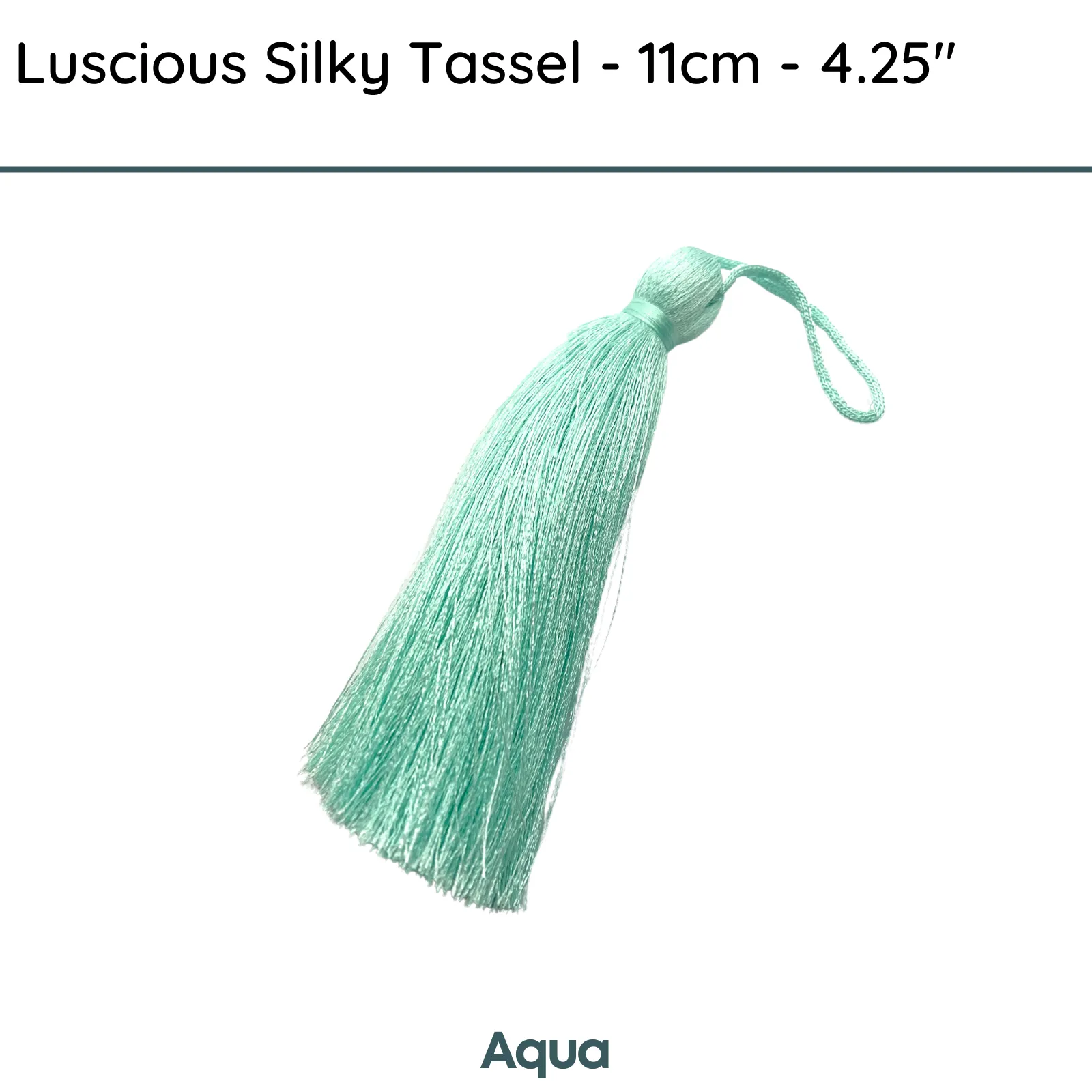 Luscious Silky Tassel, Aqua, 11cm