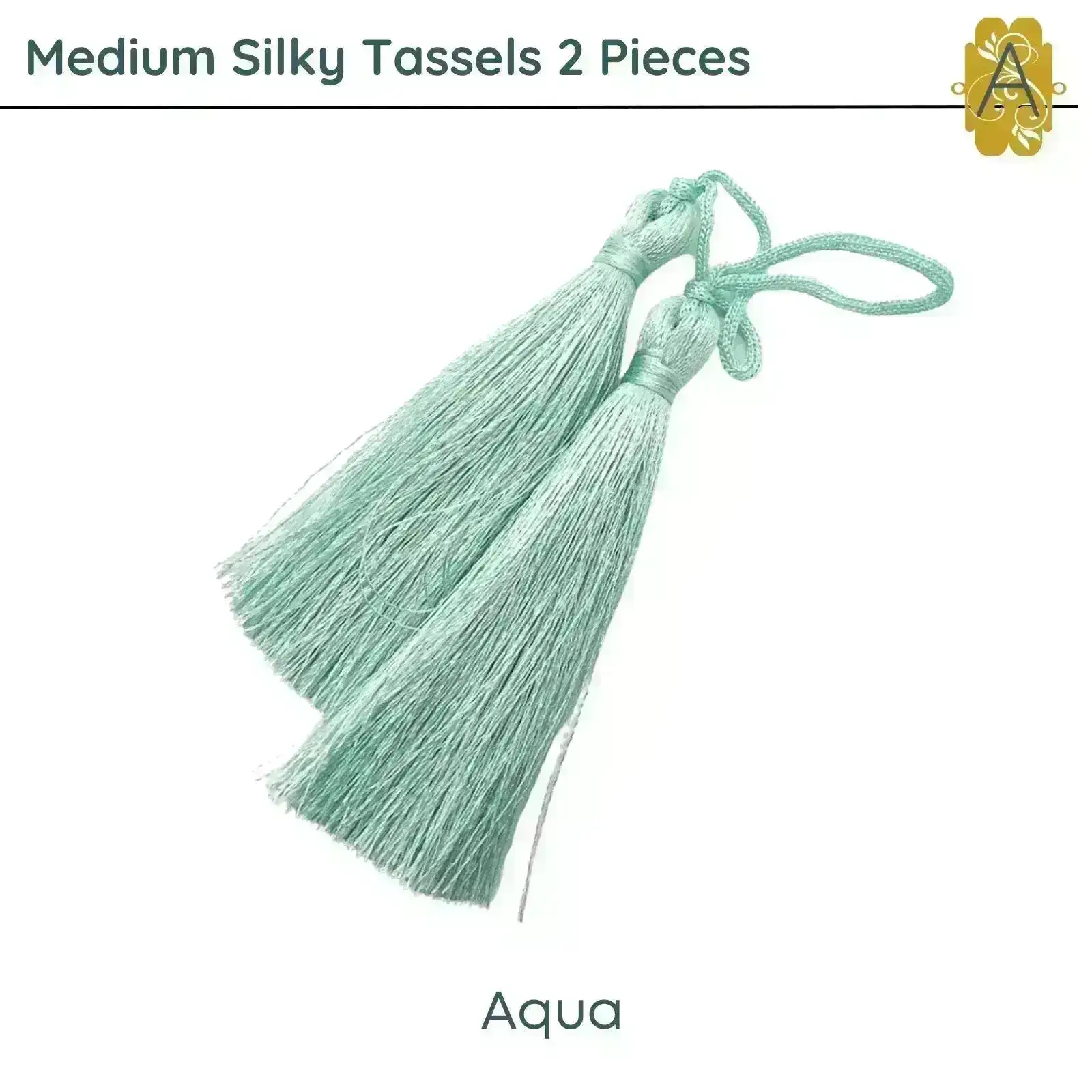 Medium Silky Tassels, Green Shades, 2 Pcs. 8cm, 3.2 Inches - Image 10