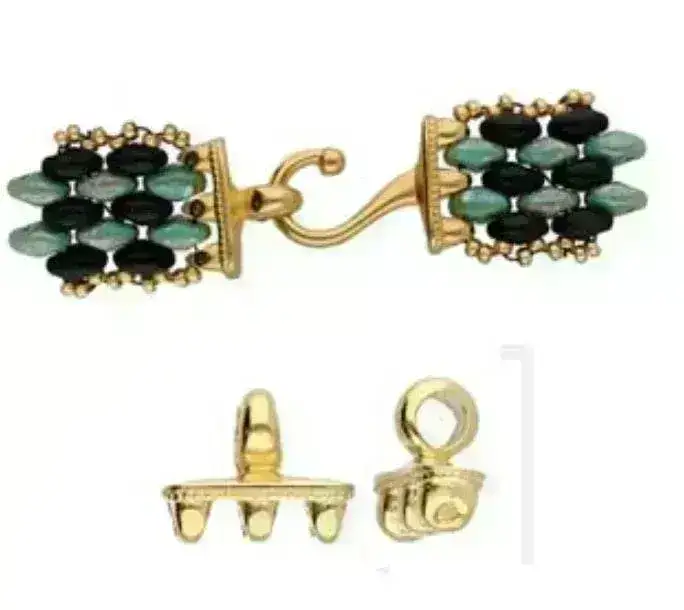 Cymbal Mesaria III, Superduo Bead Hook & Eye Clasp, 1 set - Image 3