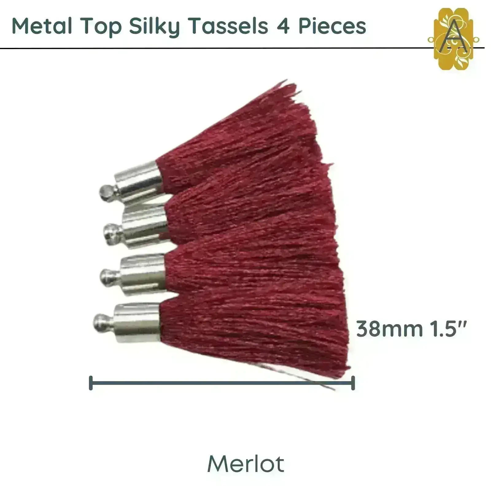 Metal Top Tassels, 38mm or 1.5", 10 Colors, 4 Pieces - Image 4