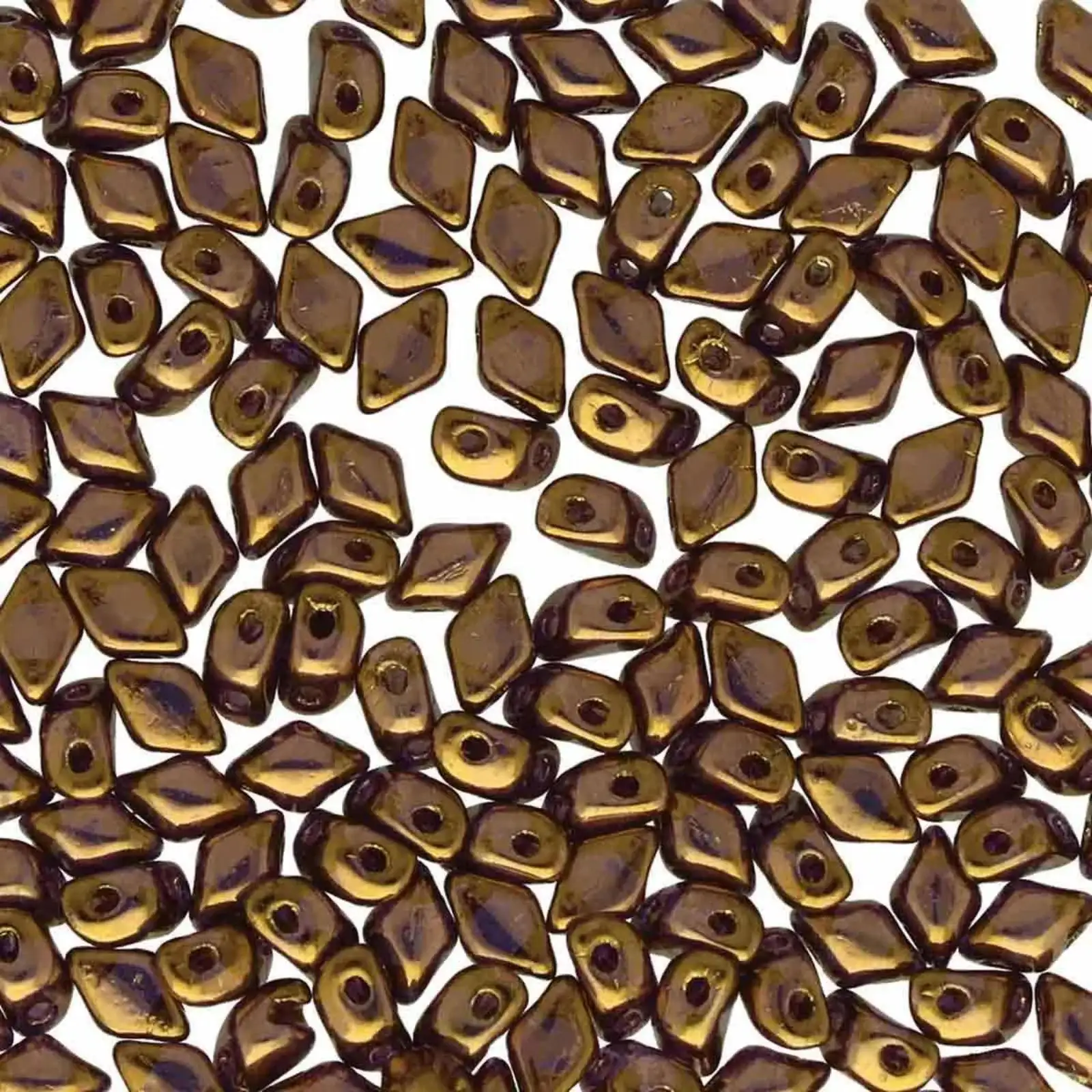 Mini Gemduo Beads, Crystal Bronze Gold, 5g.