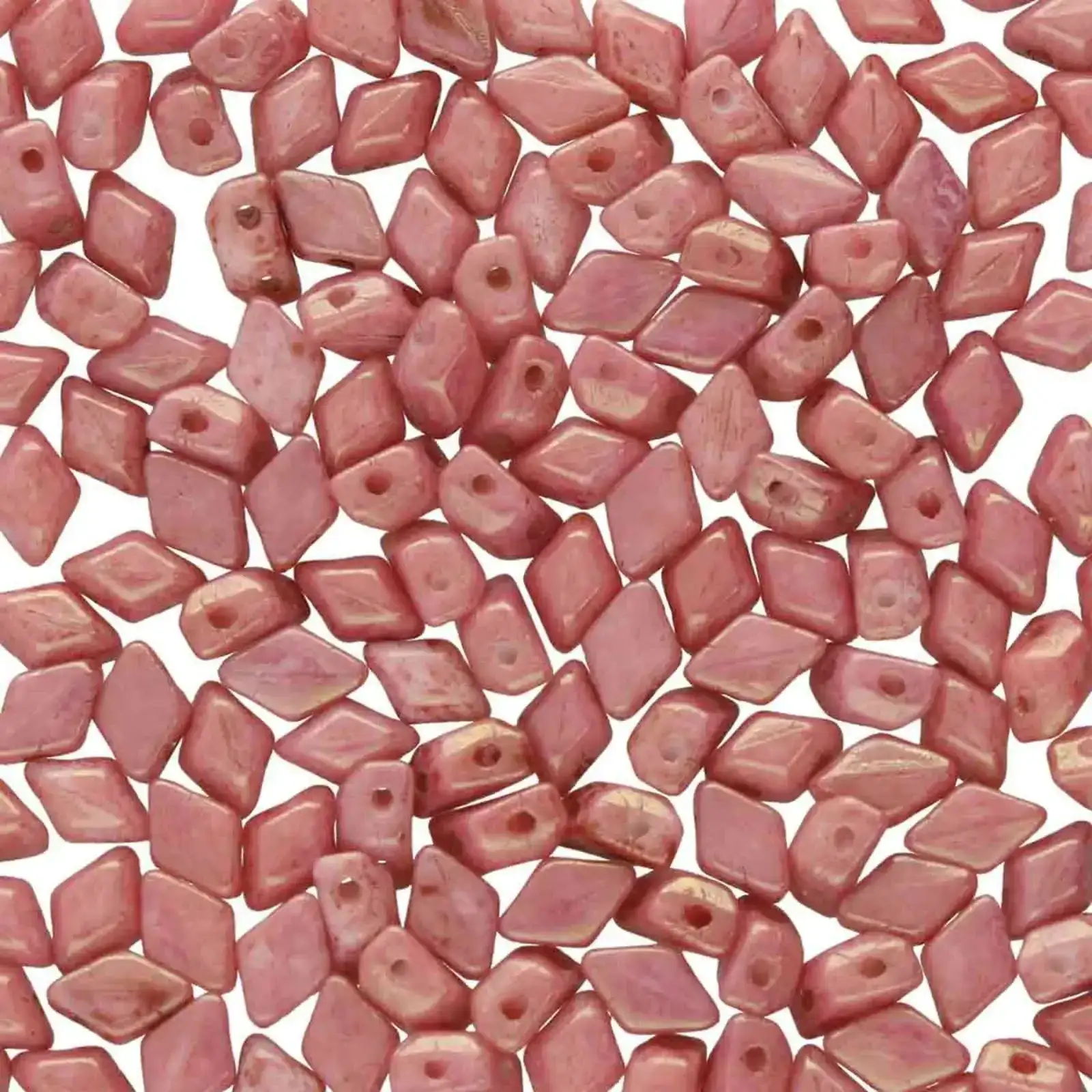 Mini Gemduo Beads, Chalk Red Terracotta, 5g.