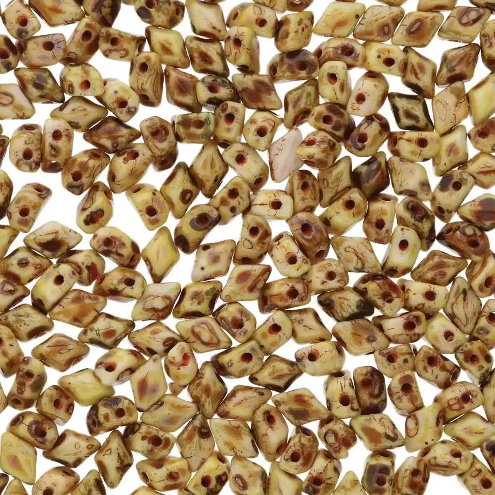 Mini Gemduo Beads, Chalk Travertine Dark, 5g.