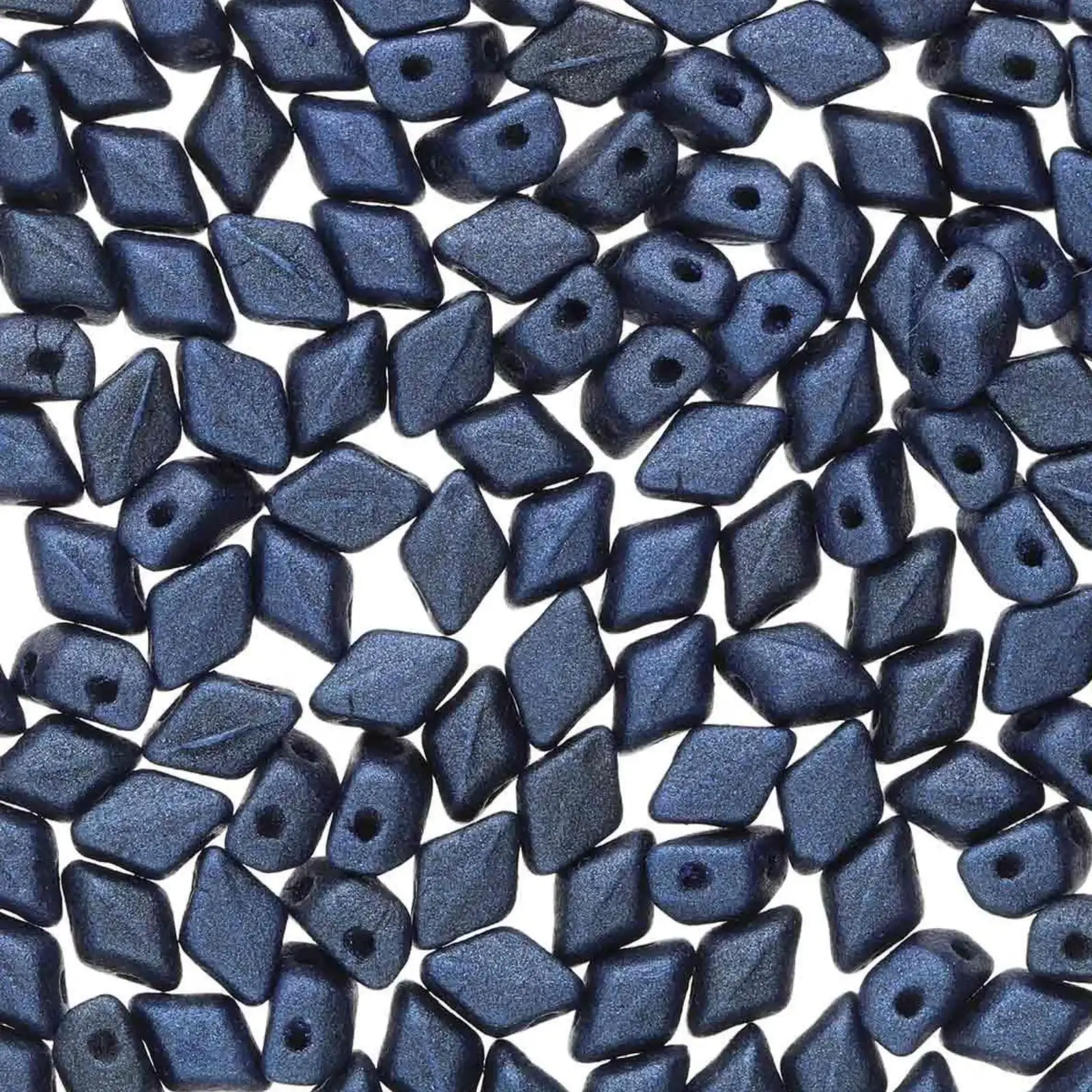 Mini Gemduo Beads, Metallic Suede Blue, 5g.