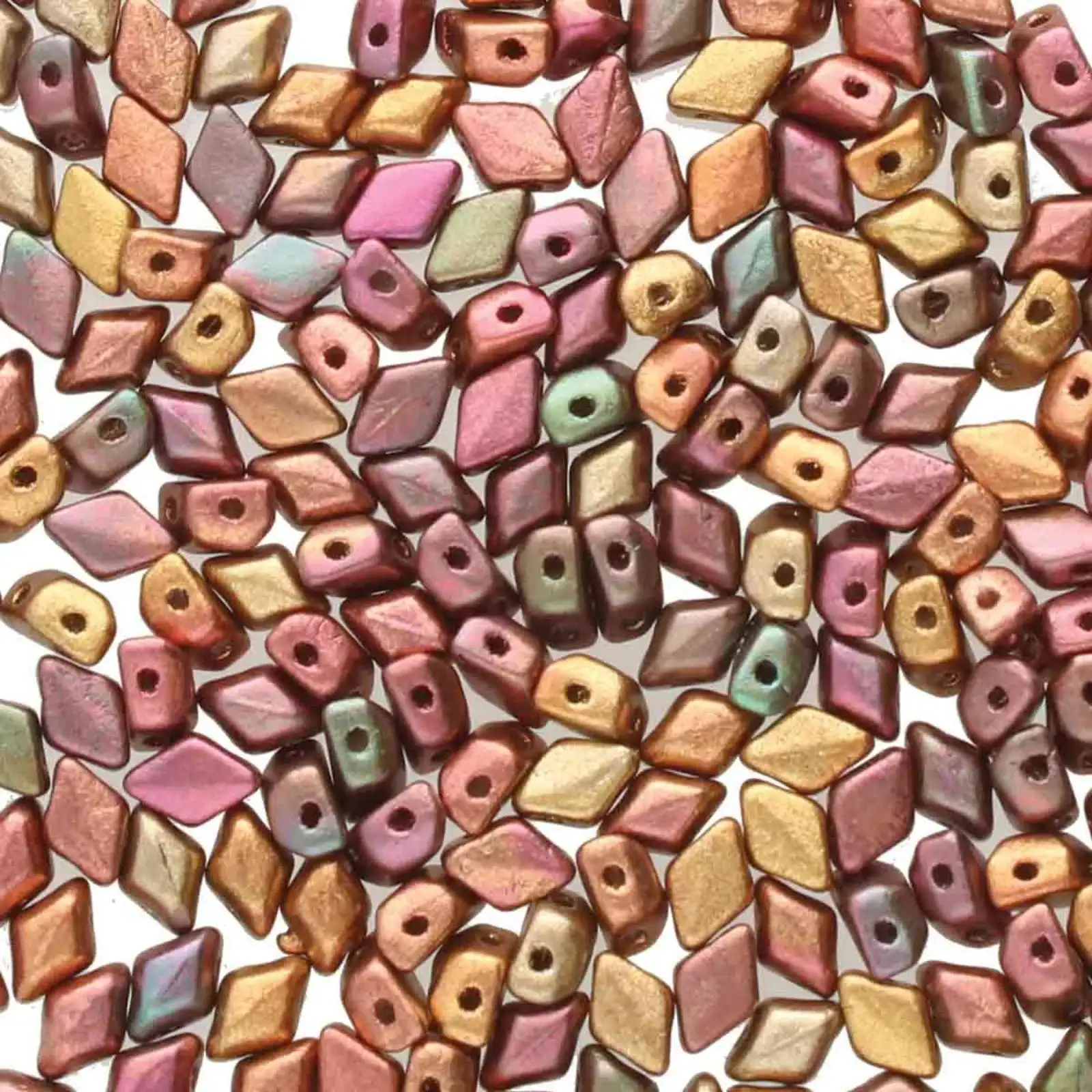 Mini Gemduos Beads, Crystal Orange Rainbow, 5g.
