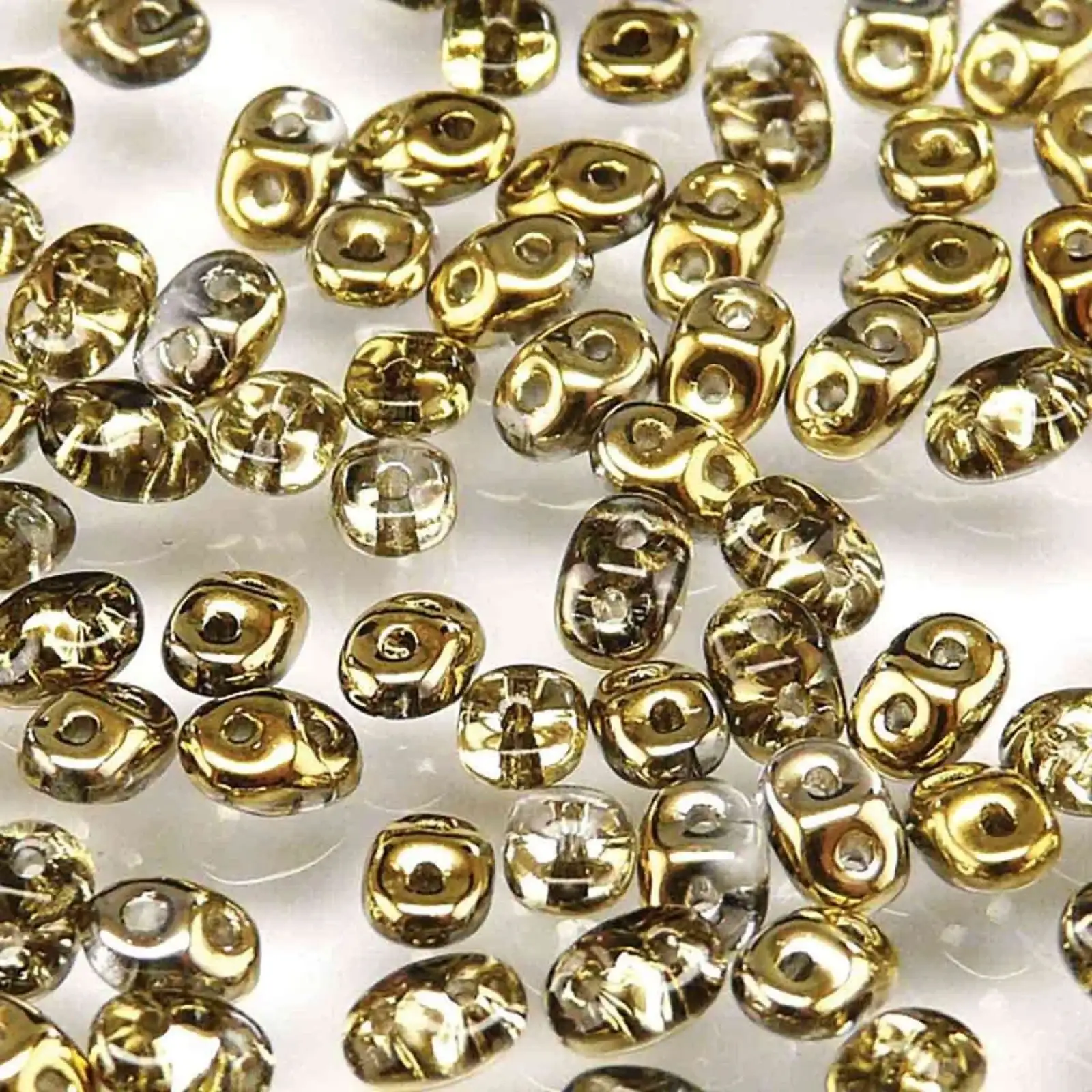Miniduo Beads, Crystal Amber , 10g.