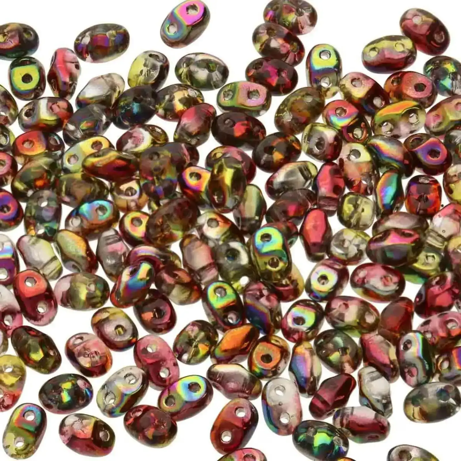 Miniduo Beads, Crystal Magic Red Yellow, 10g.