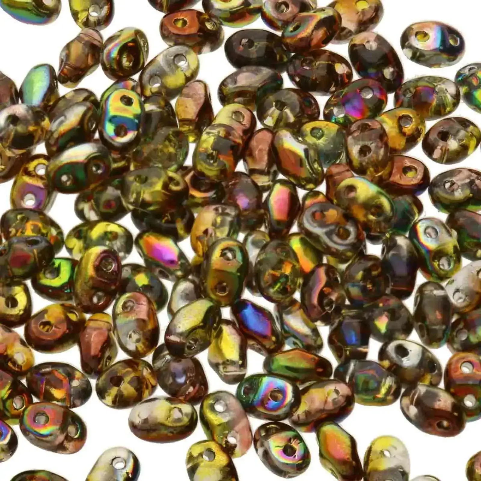 Miniduo Beads, Crystal Magic Yellow Brown, 10g.