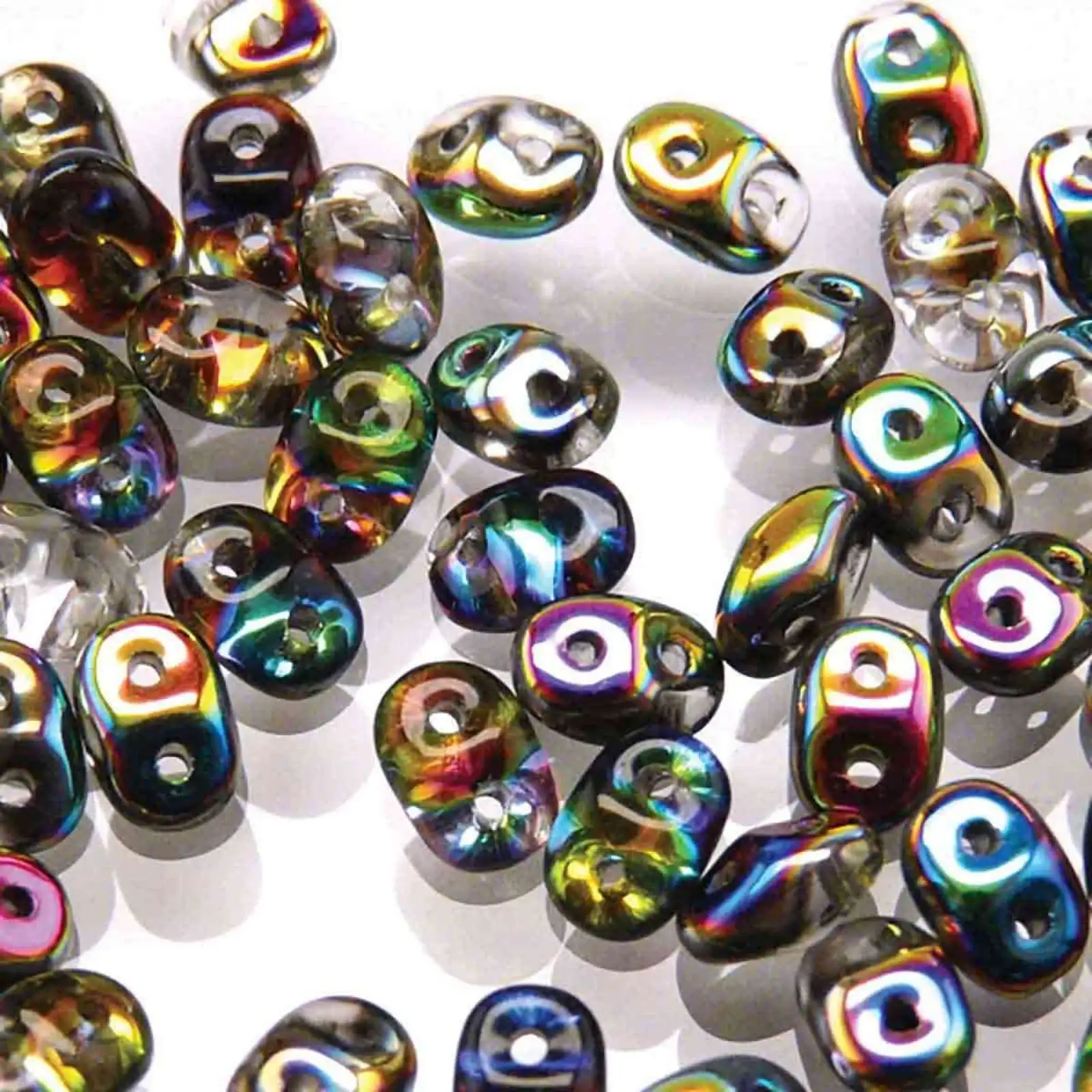 Miniduo Beads, Crystal Vitrail, 10g.