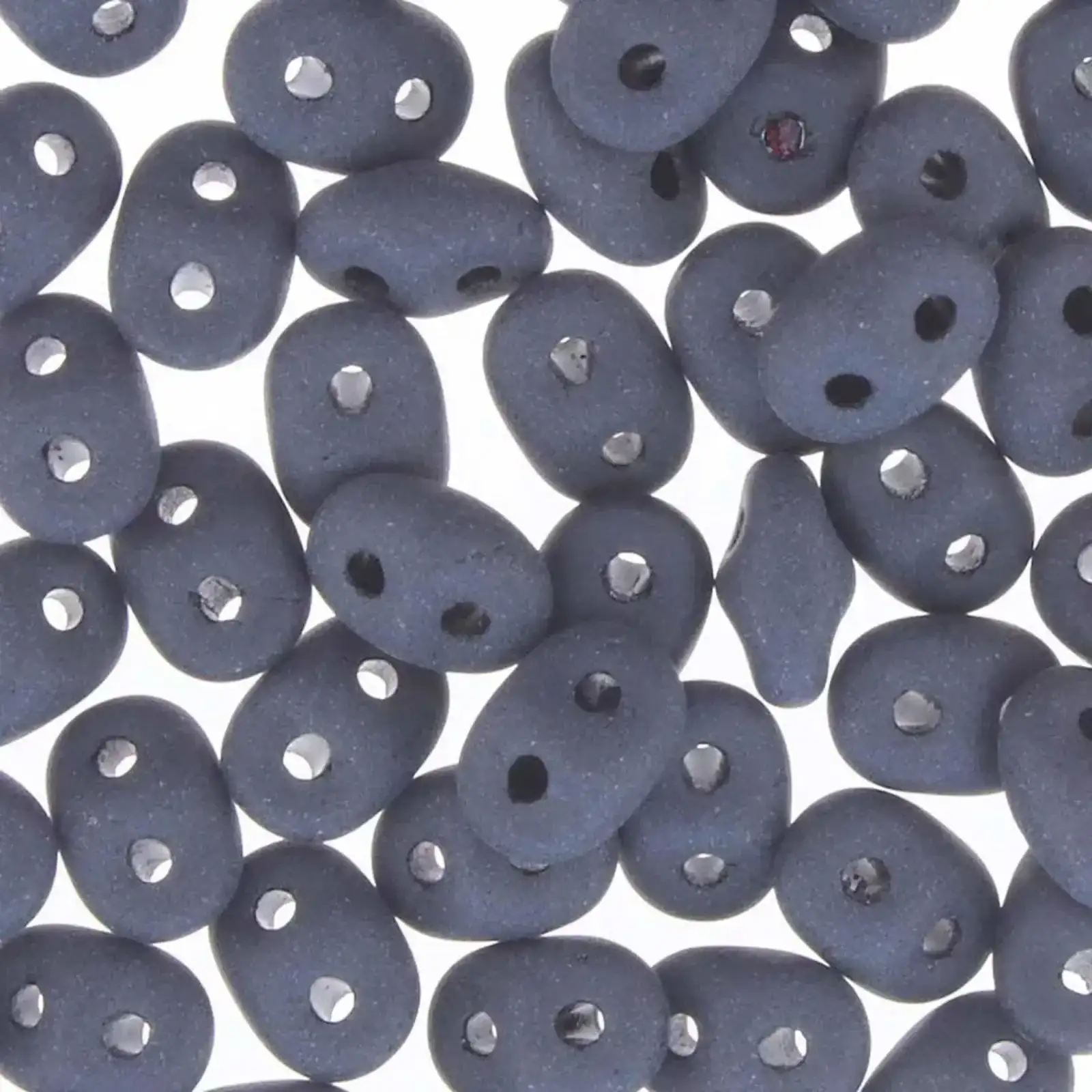 Miniduo Beads, Jet Matte, 10g.