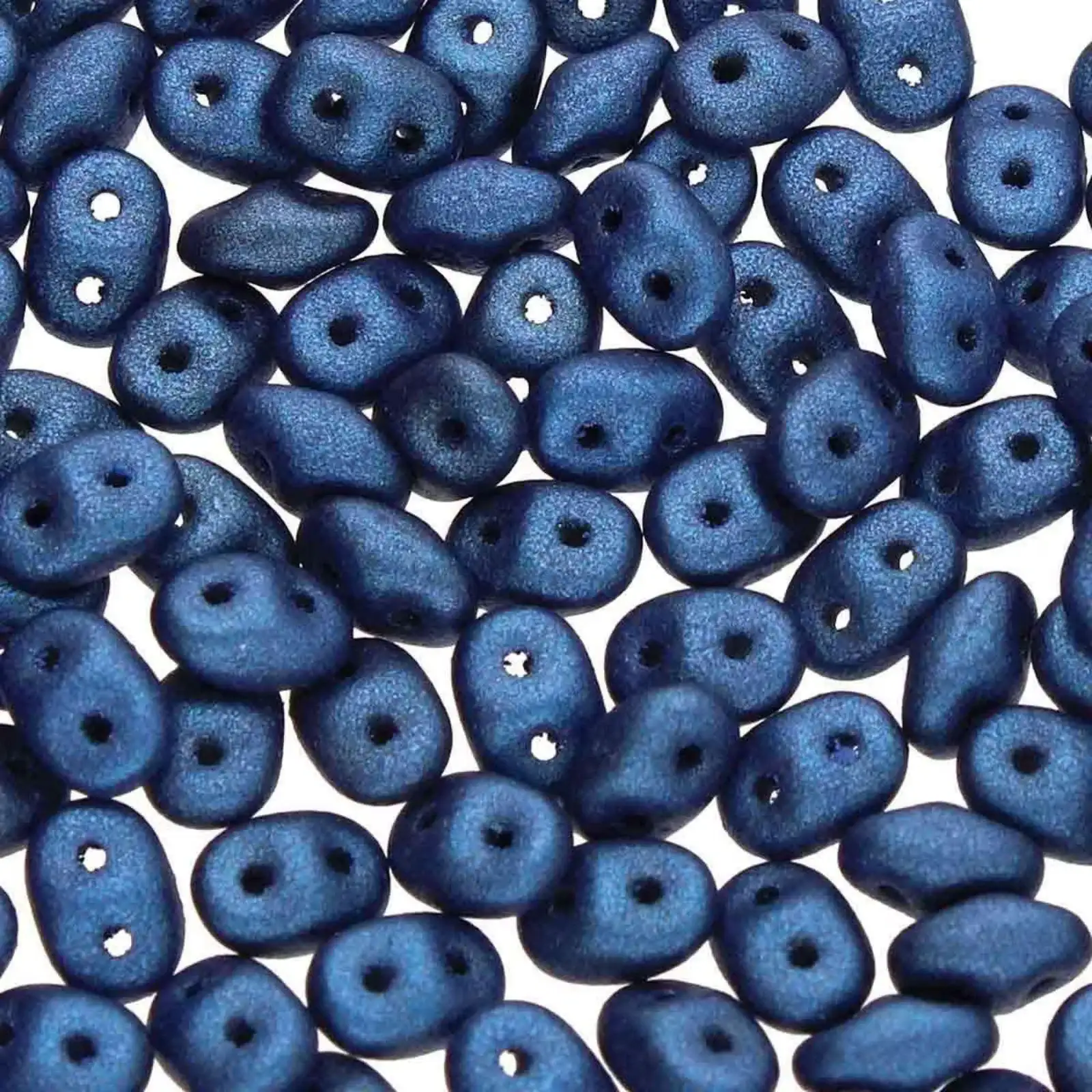 Miniduo Beads, Metallic Suede Blue, 10g.