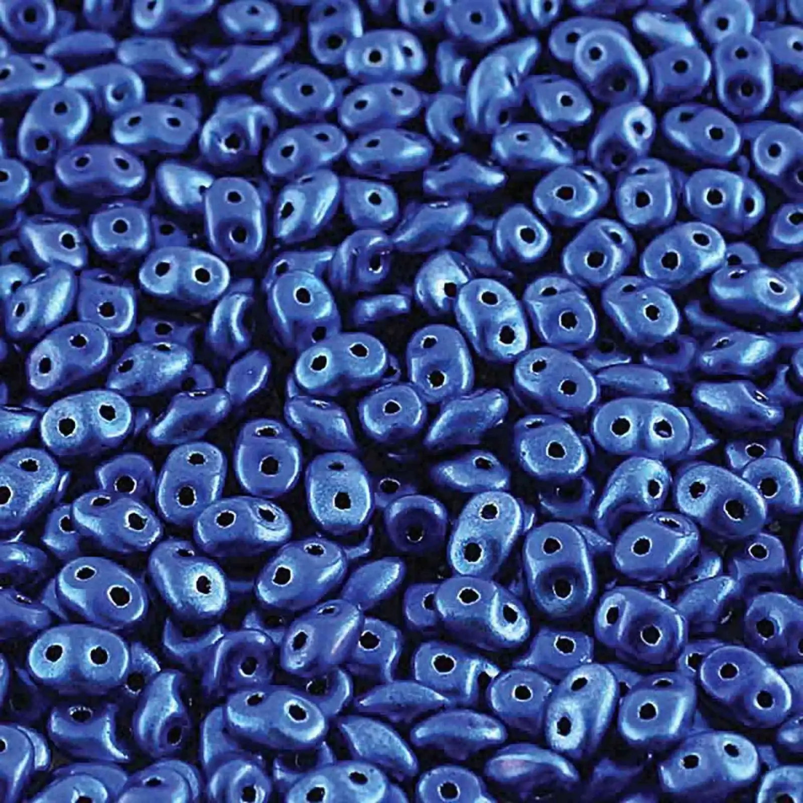 Miniduo Beads, Metalust Crown Blue, 10g.