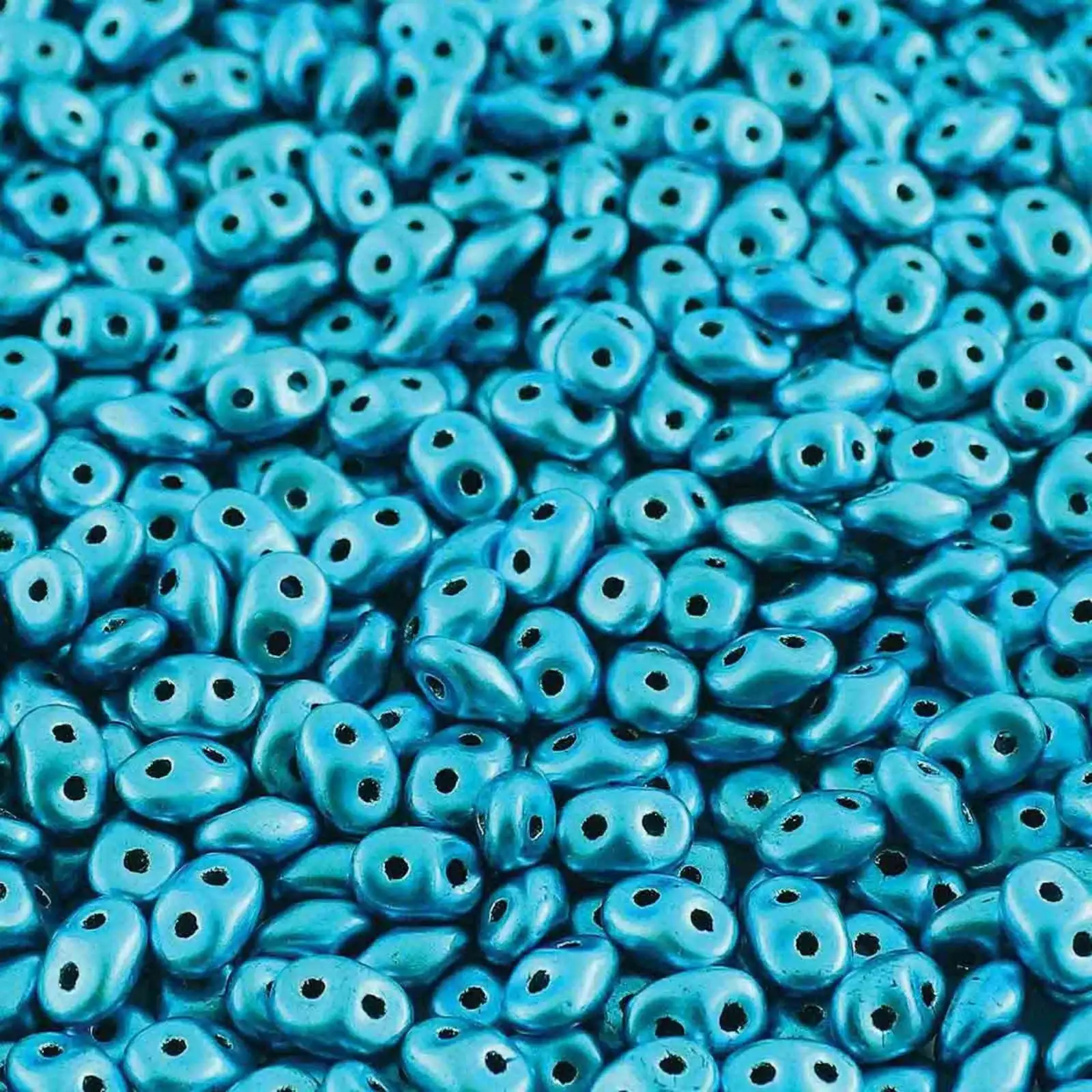 Miniduo Beads, Metalust Turquoise, 10g.