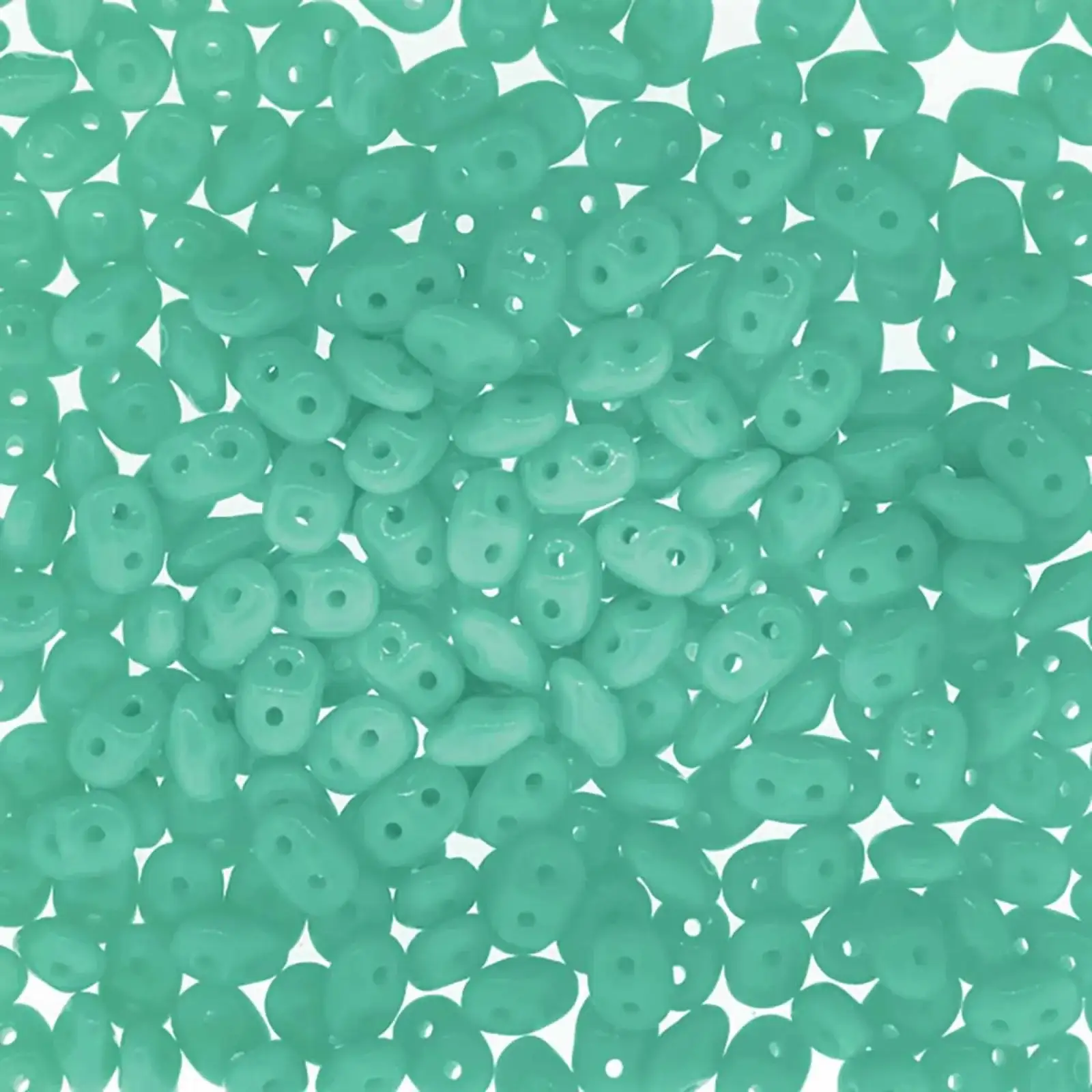 MIniduo Beads, Opaque Turquoise Green, 10g.