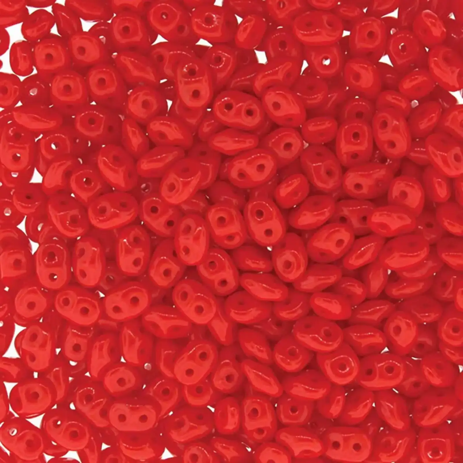 MIniduo Beads, Opaque Coral Red, 10g.
