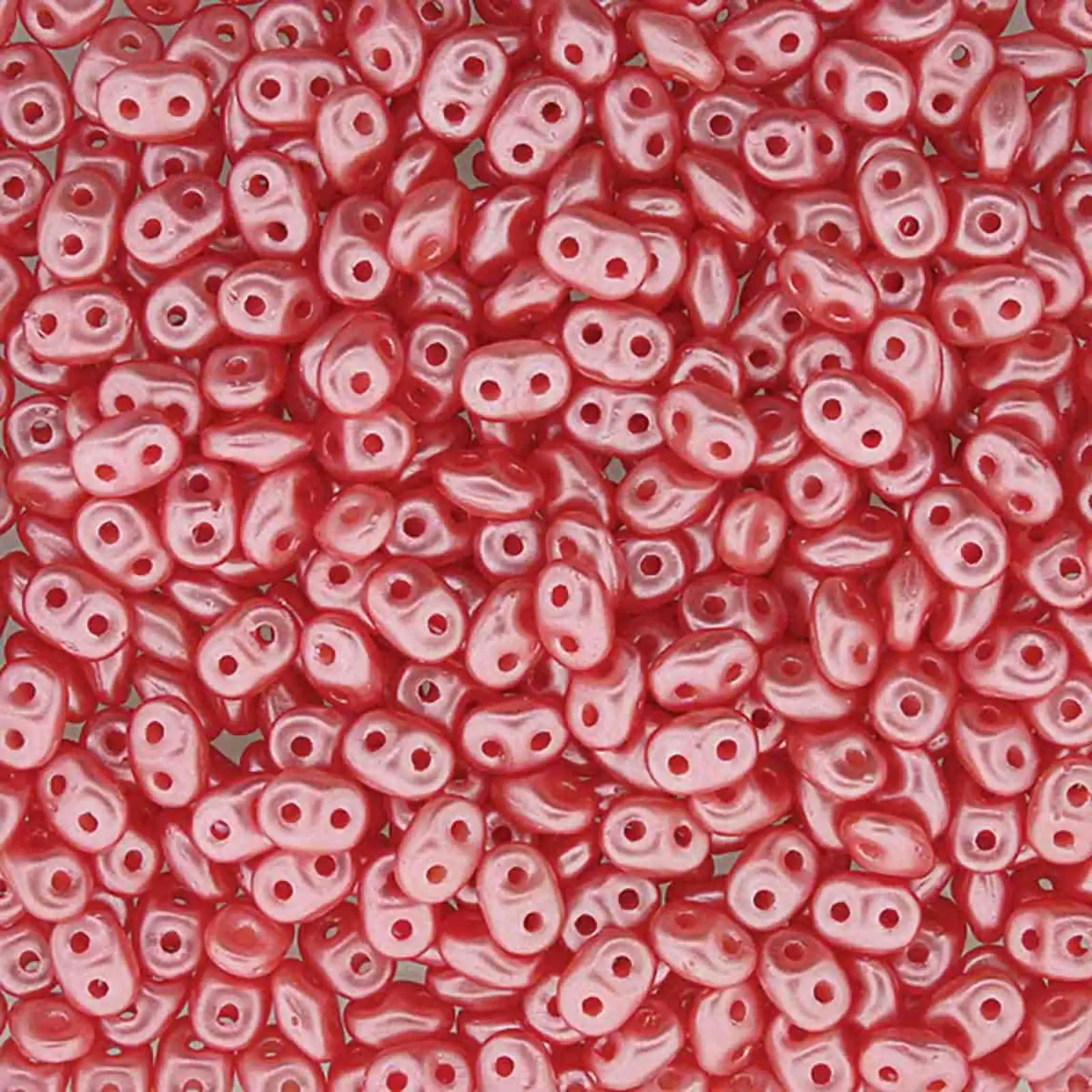 Miniduo Beads, Pastel Light Coral, 10g.