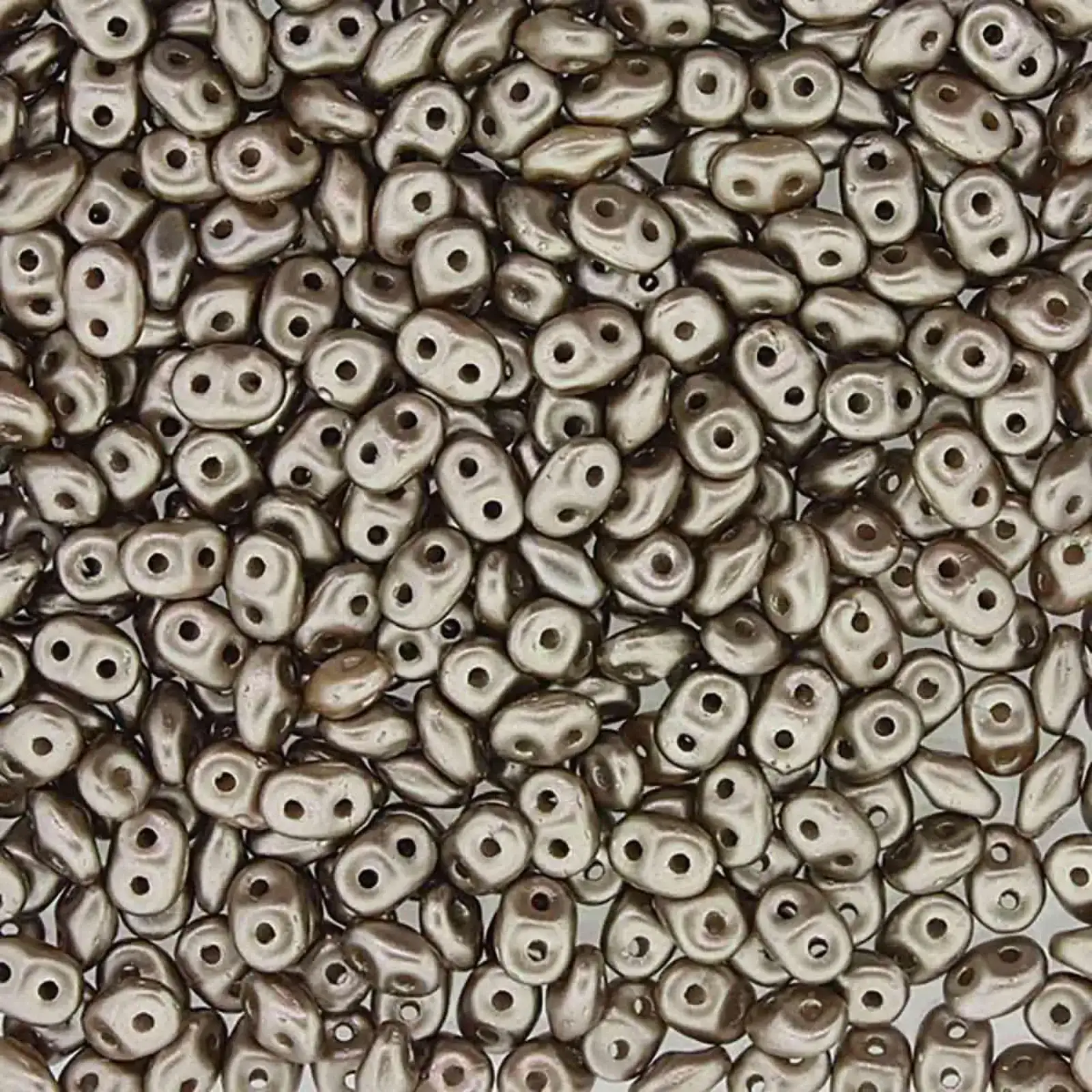 Miniduo Beads, Pastel Light Brown Cocoa, 10g.