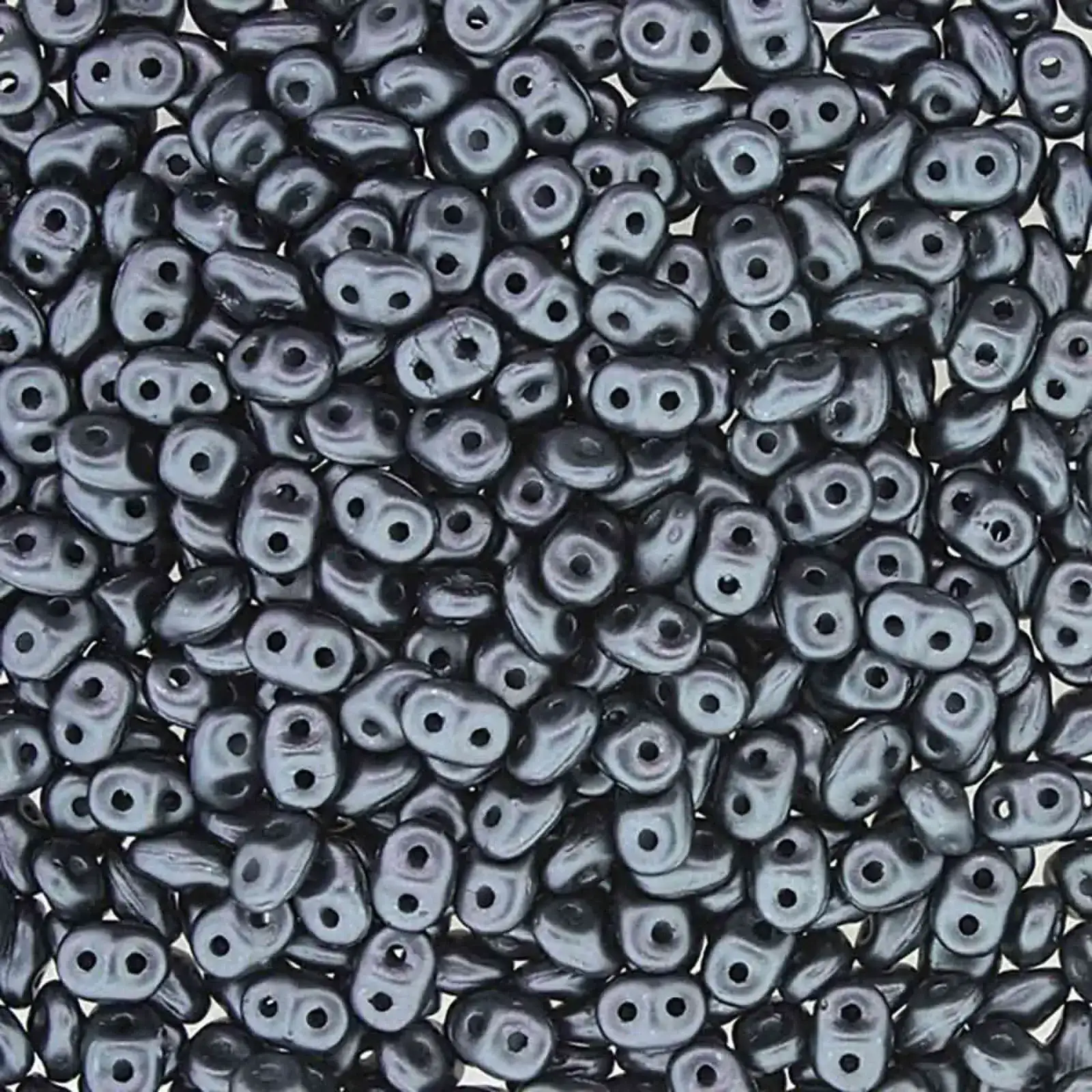MIniduo Beads, Pastel Dark Grey Hematite, 10g.