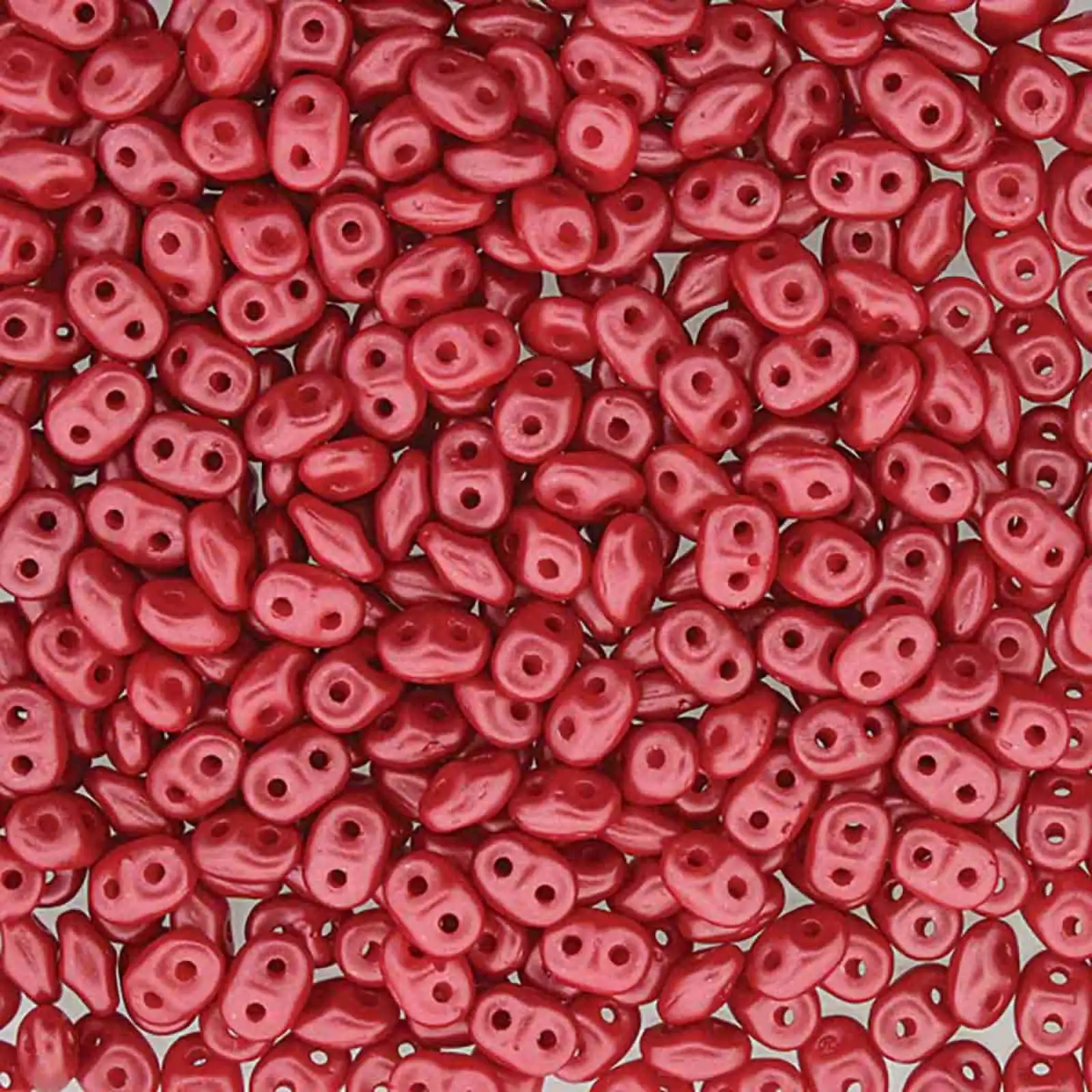 Miniduo Beads, Pastel Dark Coral, 10g.