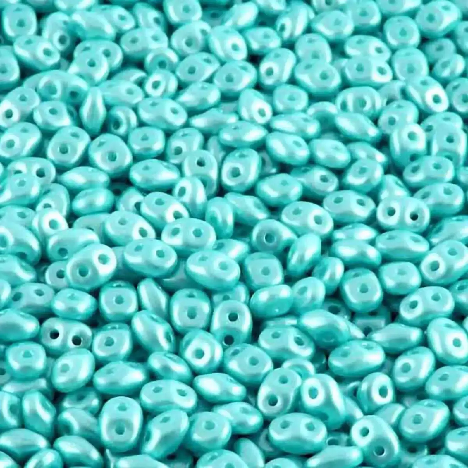 Miniduo Beads, Pastel Aqua, 10g.
