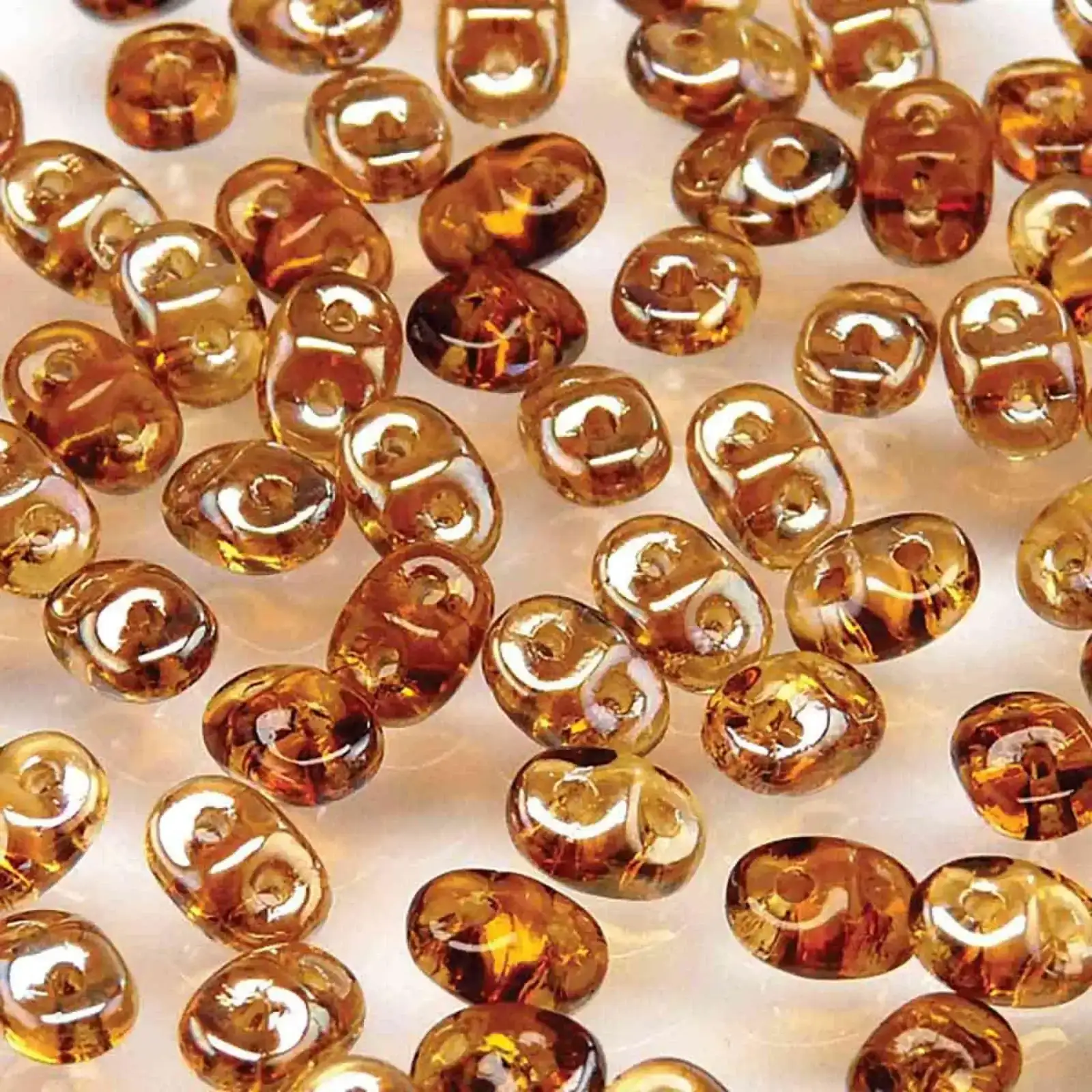 Miniduo Beads, Topaz Celsian, 10g.